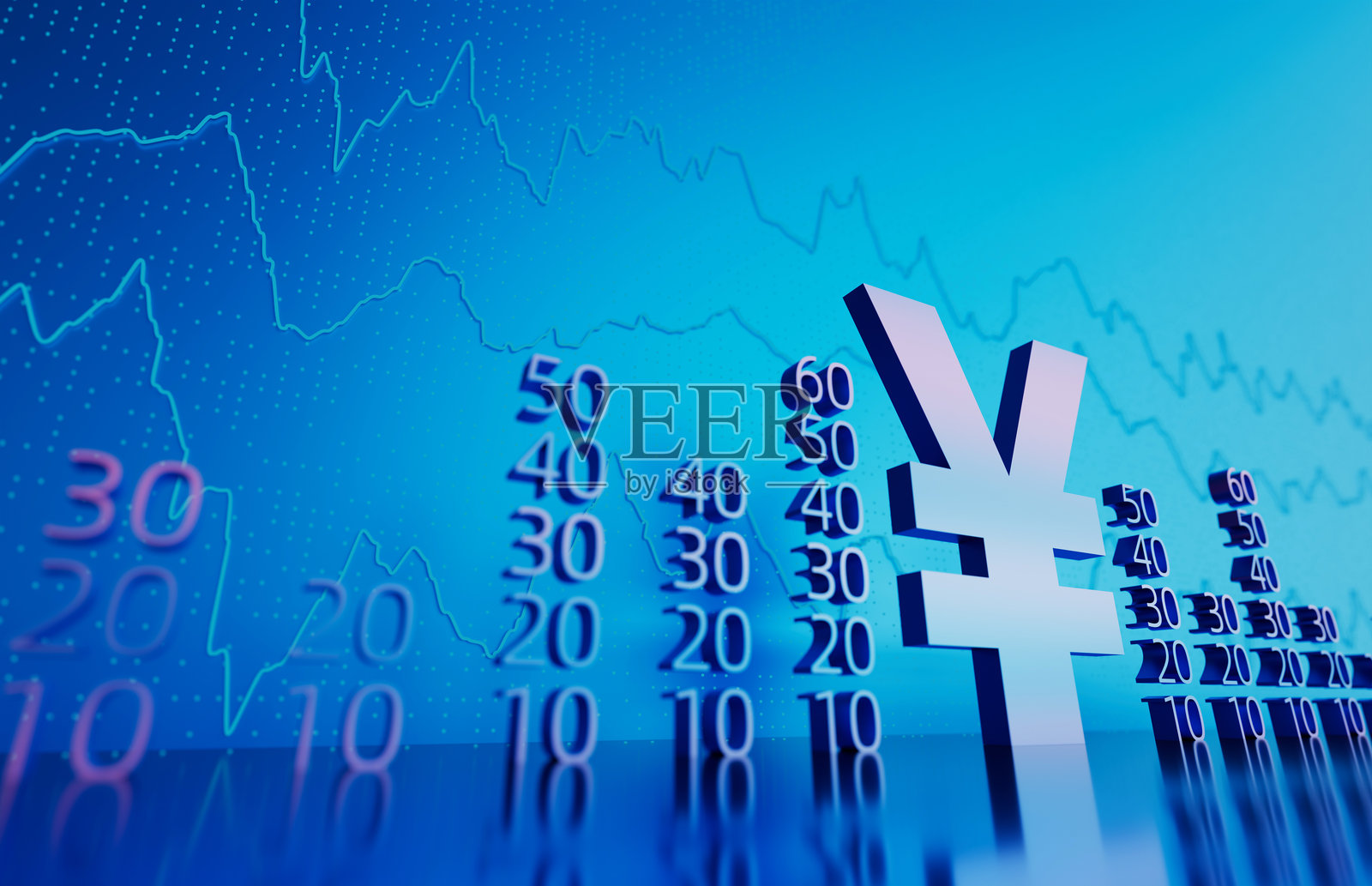 金融、经济、股市图表、货币符号照片摄影图片