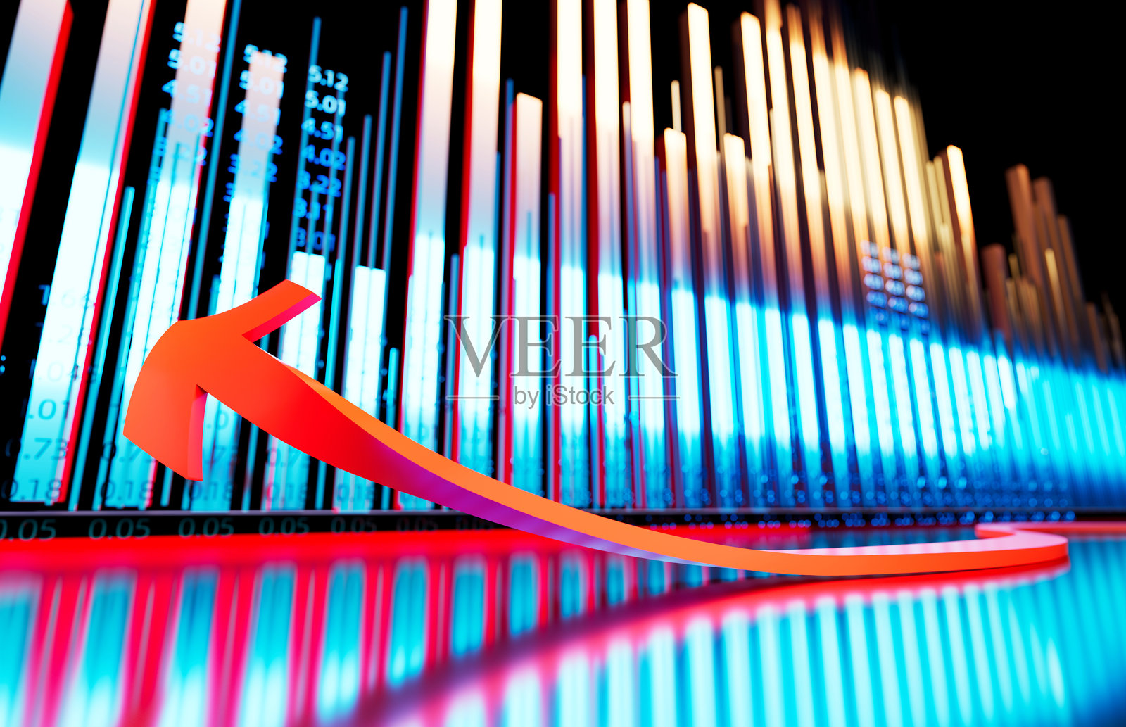 金融、经济和股市数据统计，成功箭头照片摄影图片