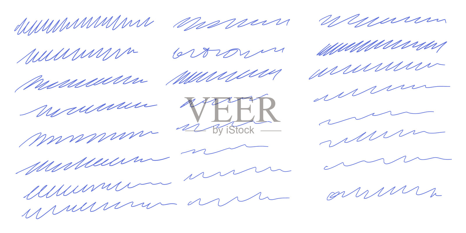 涂鸦线条和边框集合插画图片素材