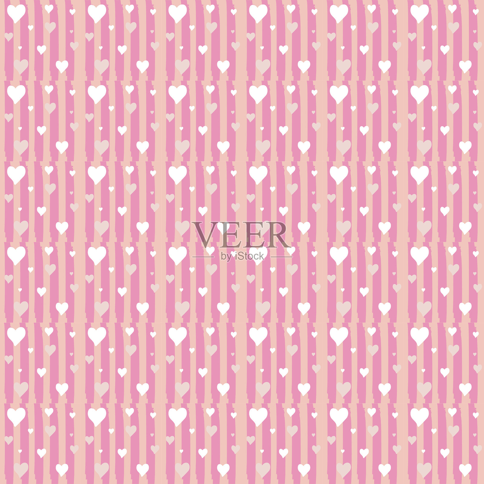 粉色心形条纹图案插画图片素材