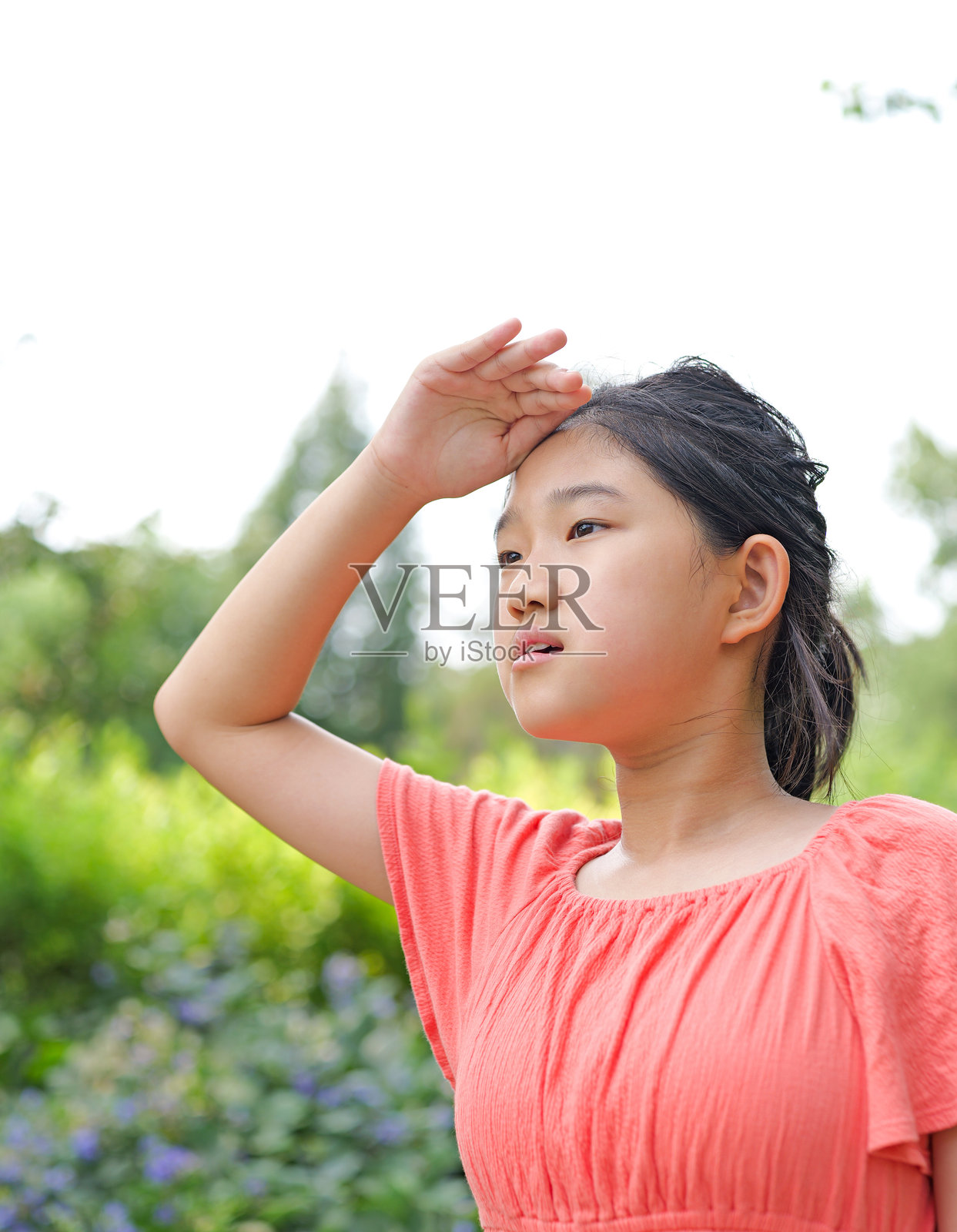 小女孩在寻找照片摄影图片