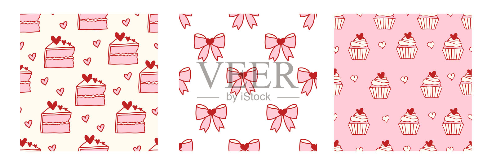 Coquette 无缝图案集插画图片素材