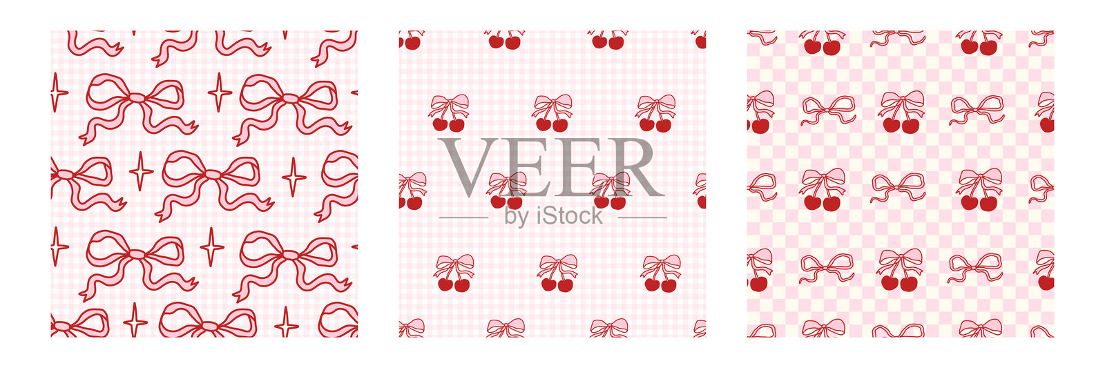 Coquette 无缝图案集插画图片素材