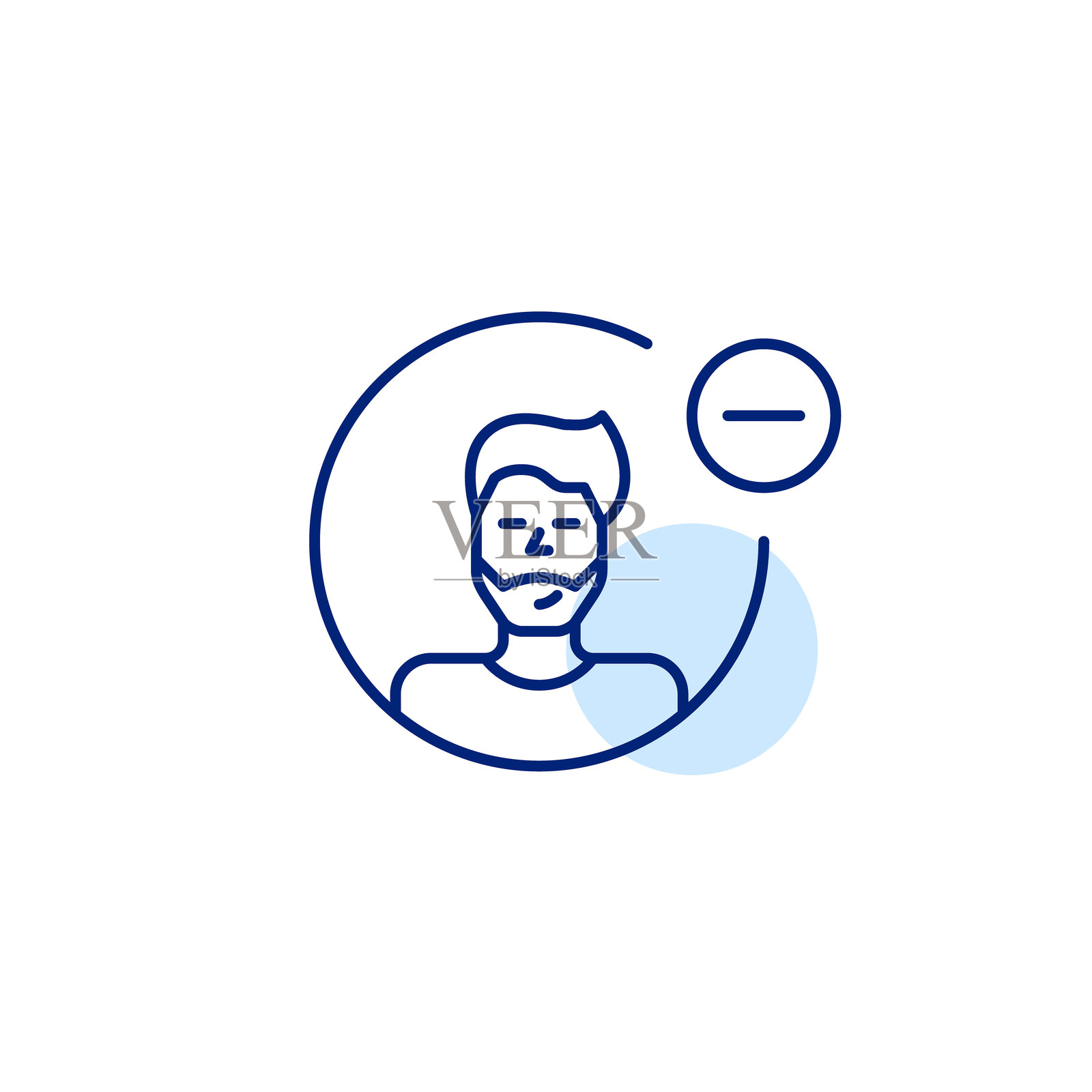 男性用户头像和减号。会员已过期，个人资料已注销。像素级完美矢量图标插画图片素材