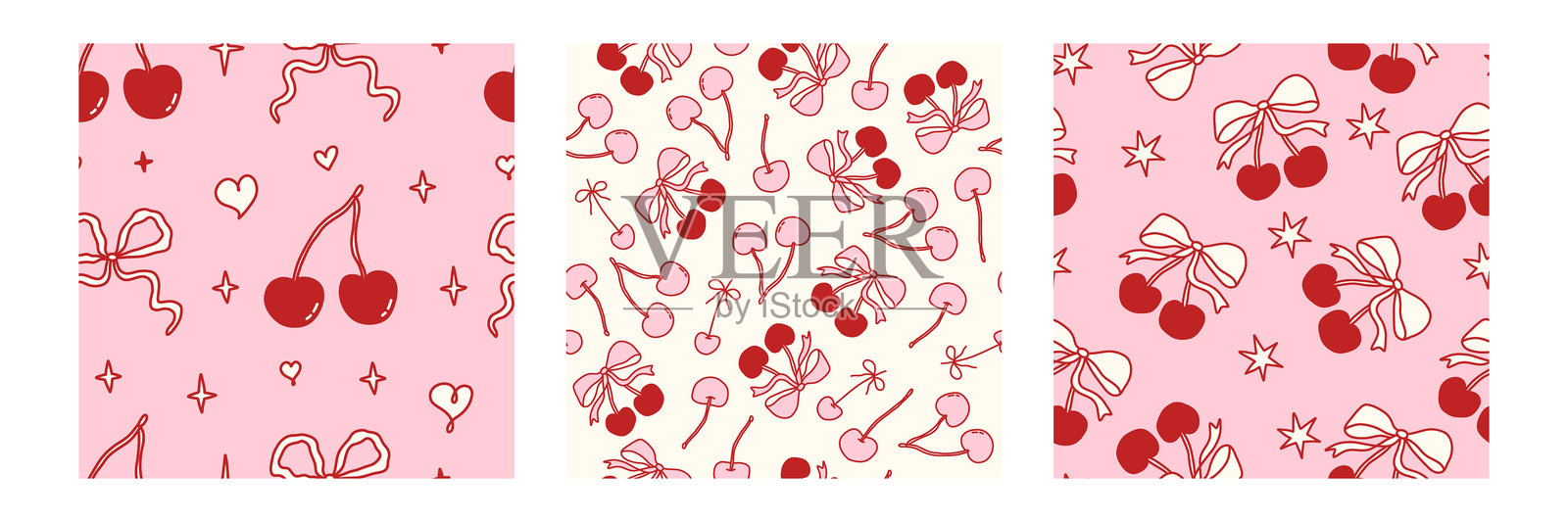 Coquette 无缝图案集插画图片素材