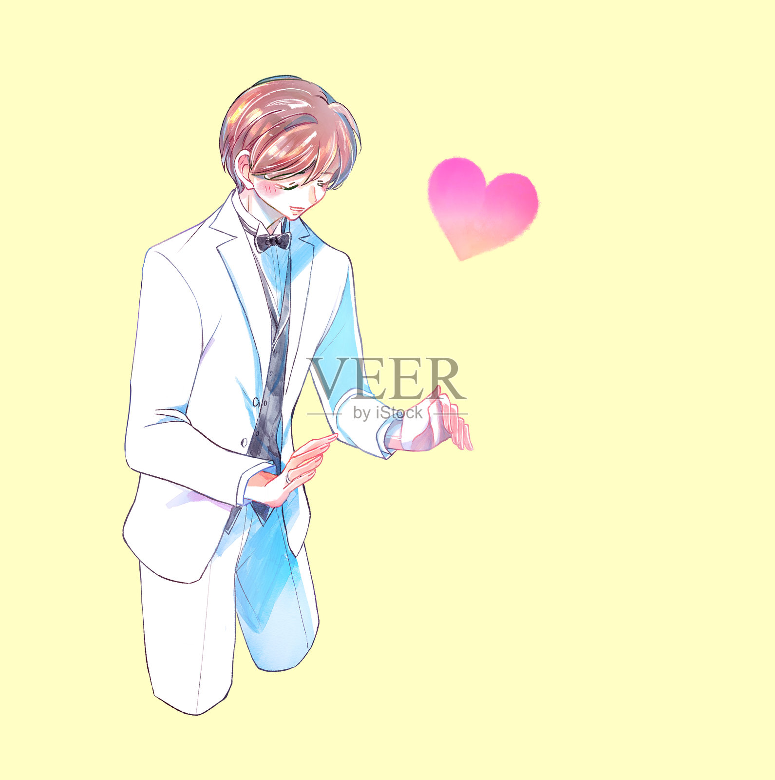 穿着燕尾服的新郎插画插画图片素材