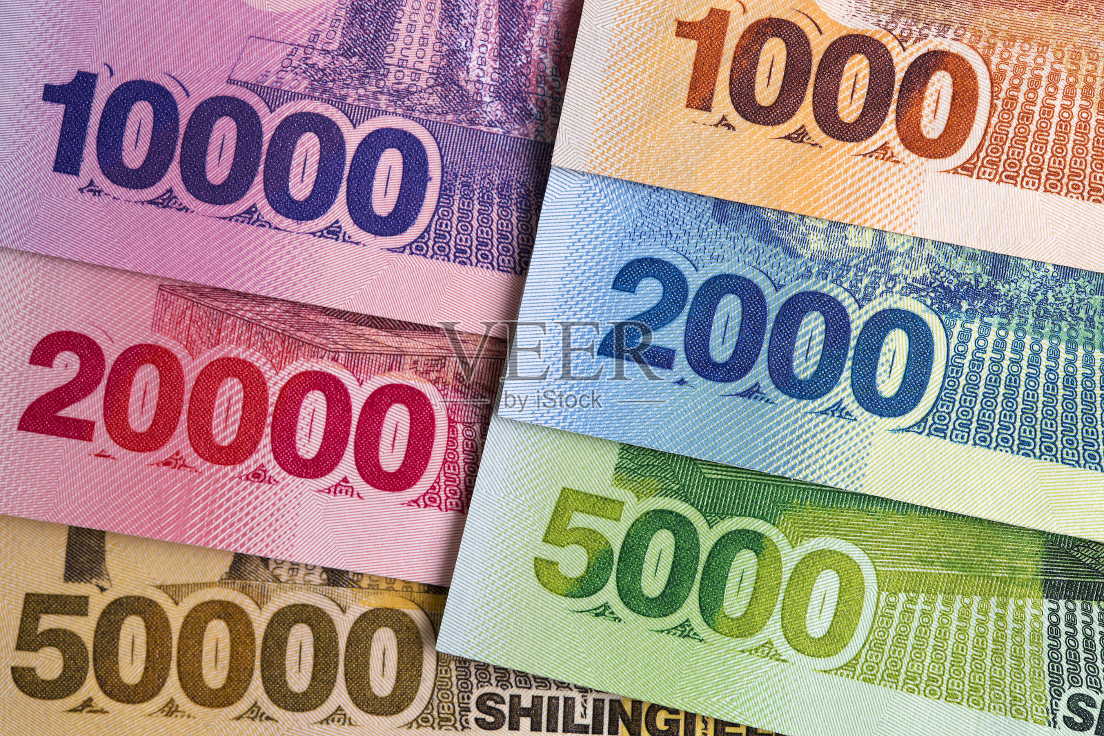 乌干达先令特写，背景为商务场景照片摄影图片