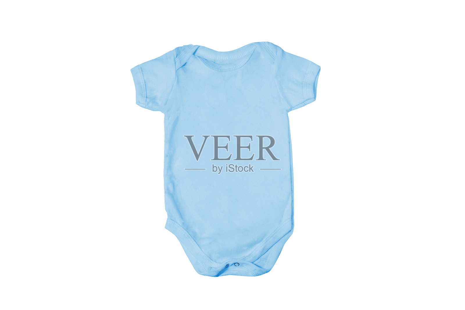 婴儿纯棉连体衣，白色背景下隔离的身体服照片摄影图片