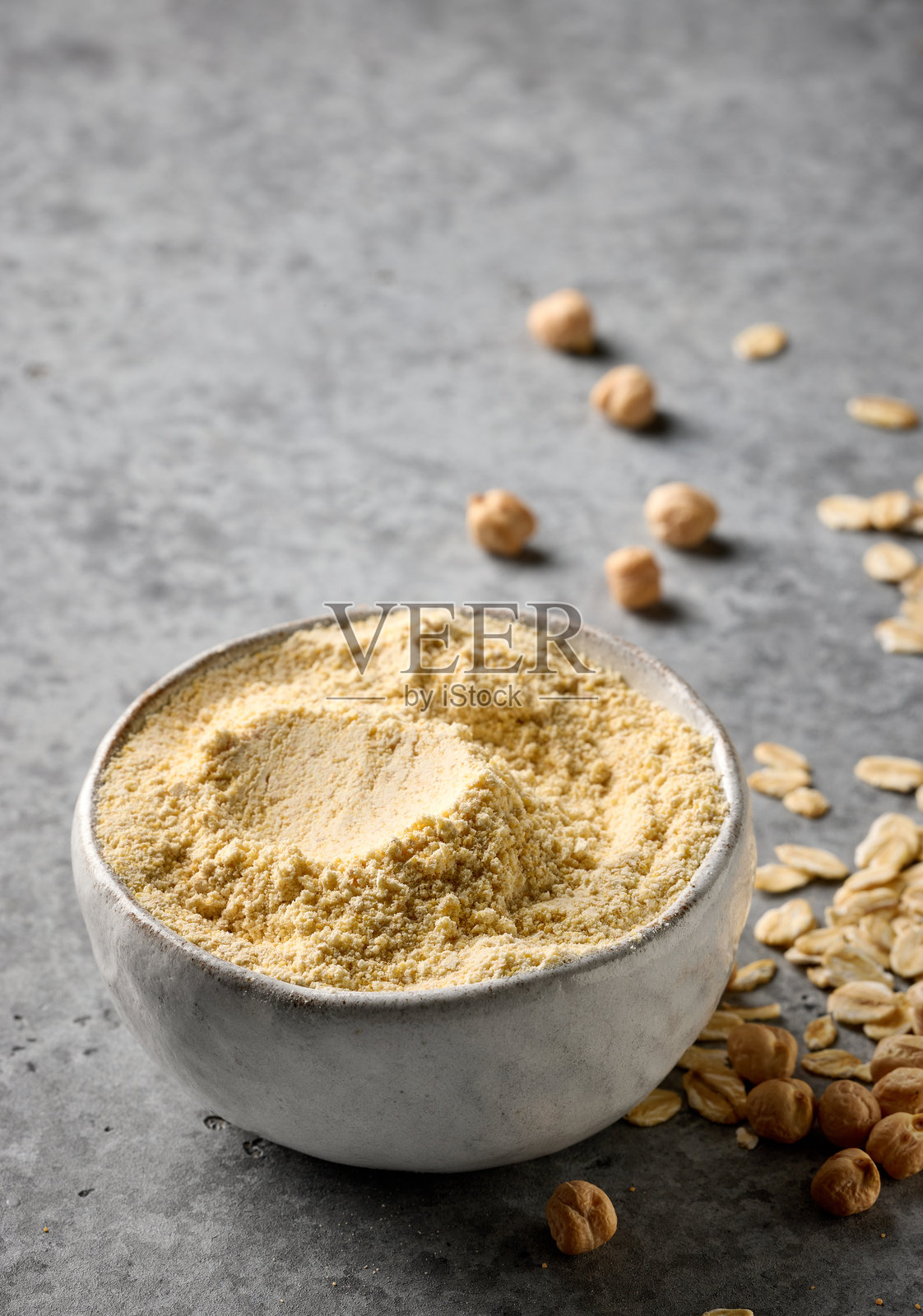 素食者健康植物蛋白粉用于餐食照片摄影图片