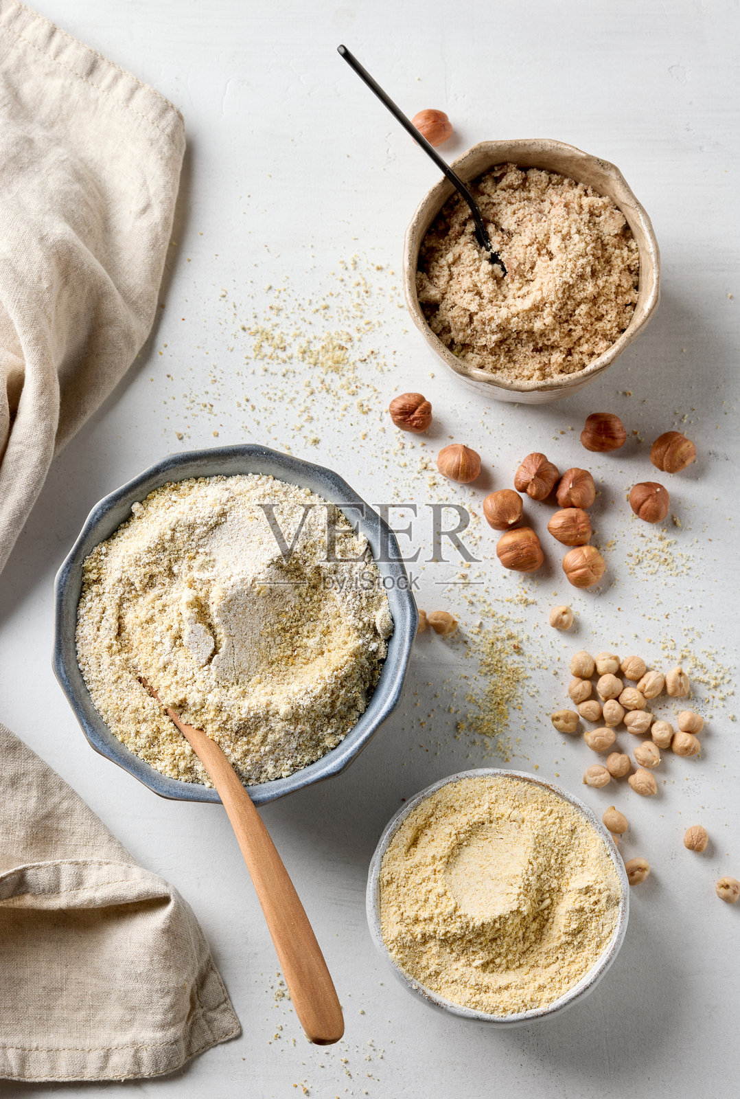 素食者健康植物蛋白粉用于餐食照片摄影图片