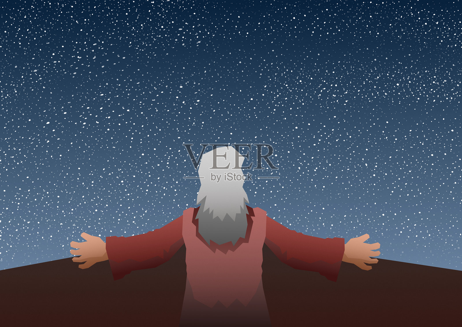 上帝应许增加亚伯拉罕后裔插画图片素材