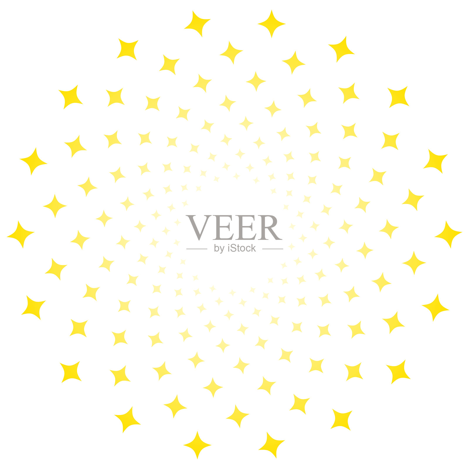 闪光效果插画，闪光以圆形扩散插画图片素材