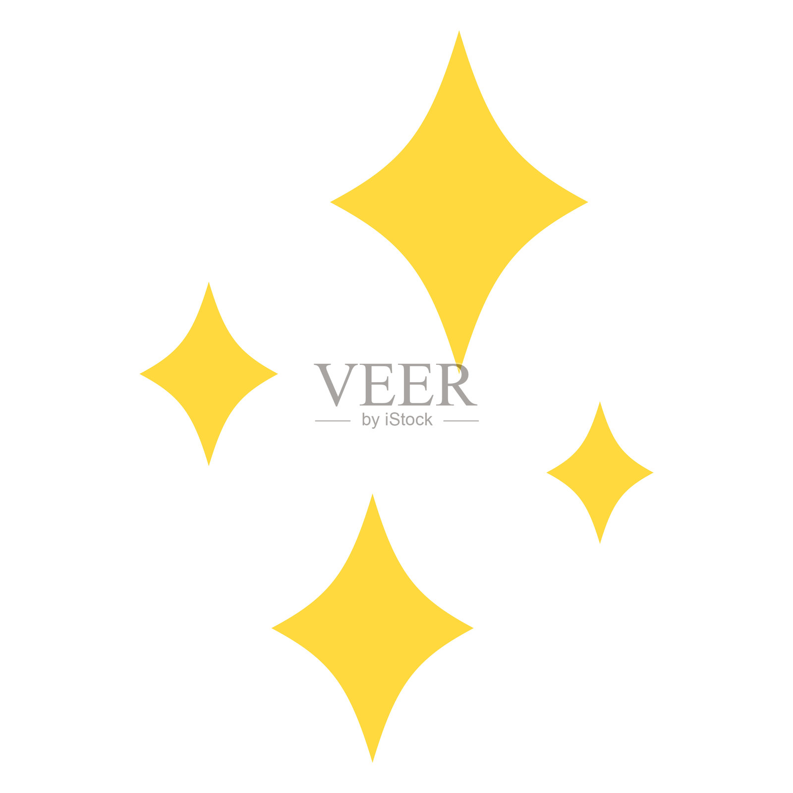 闪光标记插画，闪亮效果插画图片素材