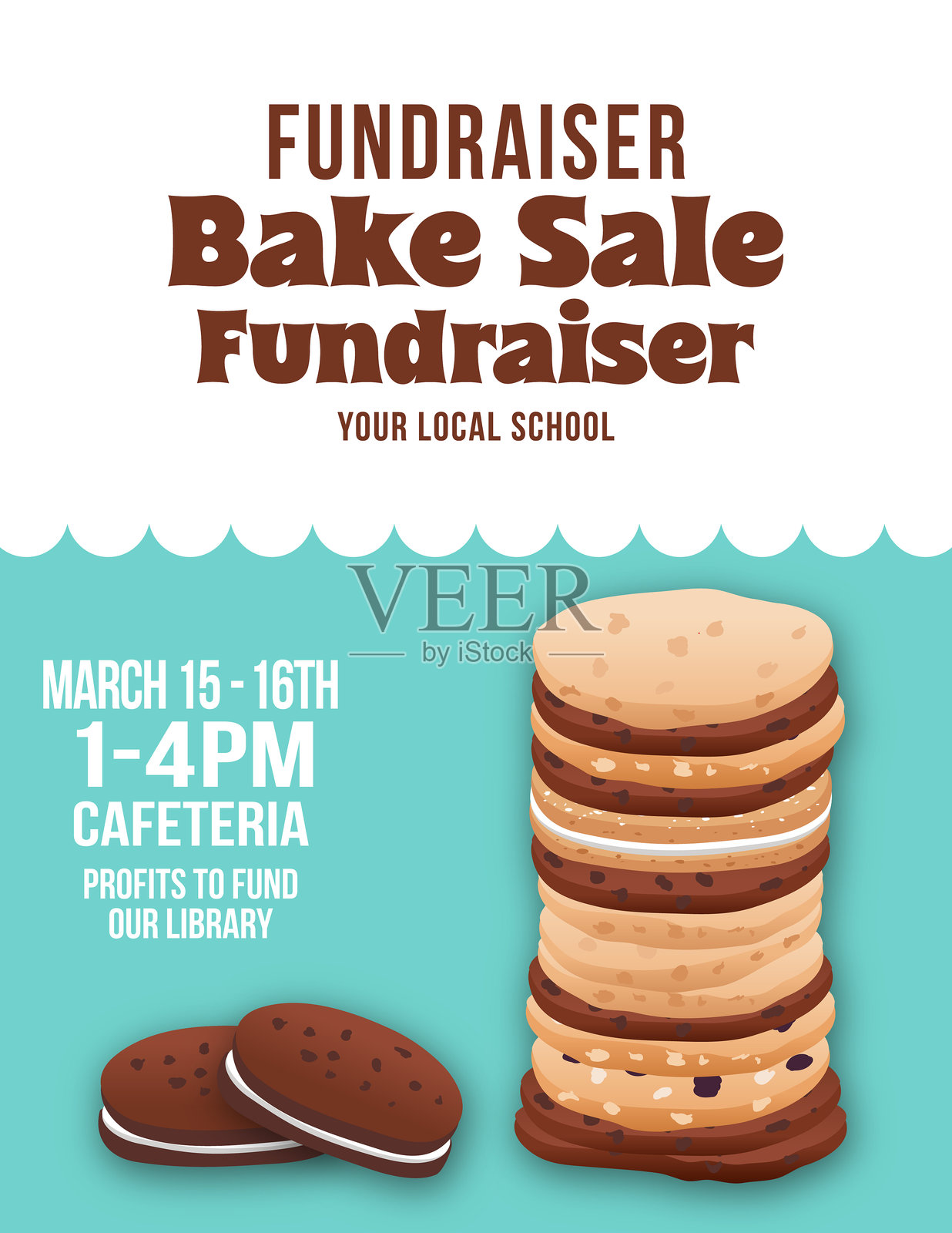 烘焙义卖筹款模板插画图片素材