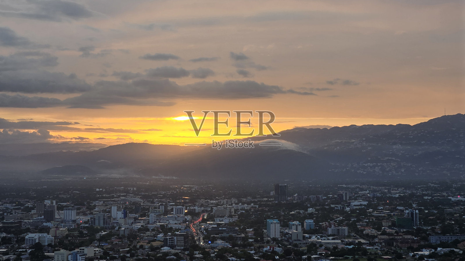 俯瞰牙买加城市景观照片摄影图片