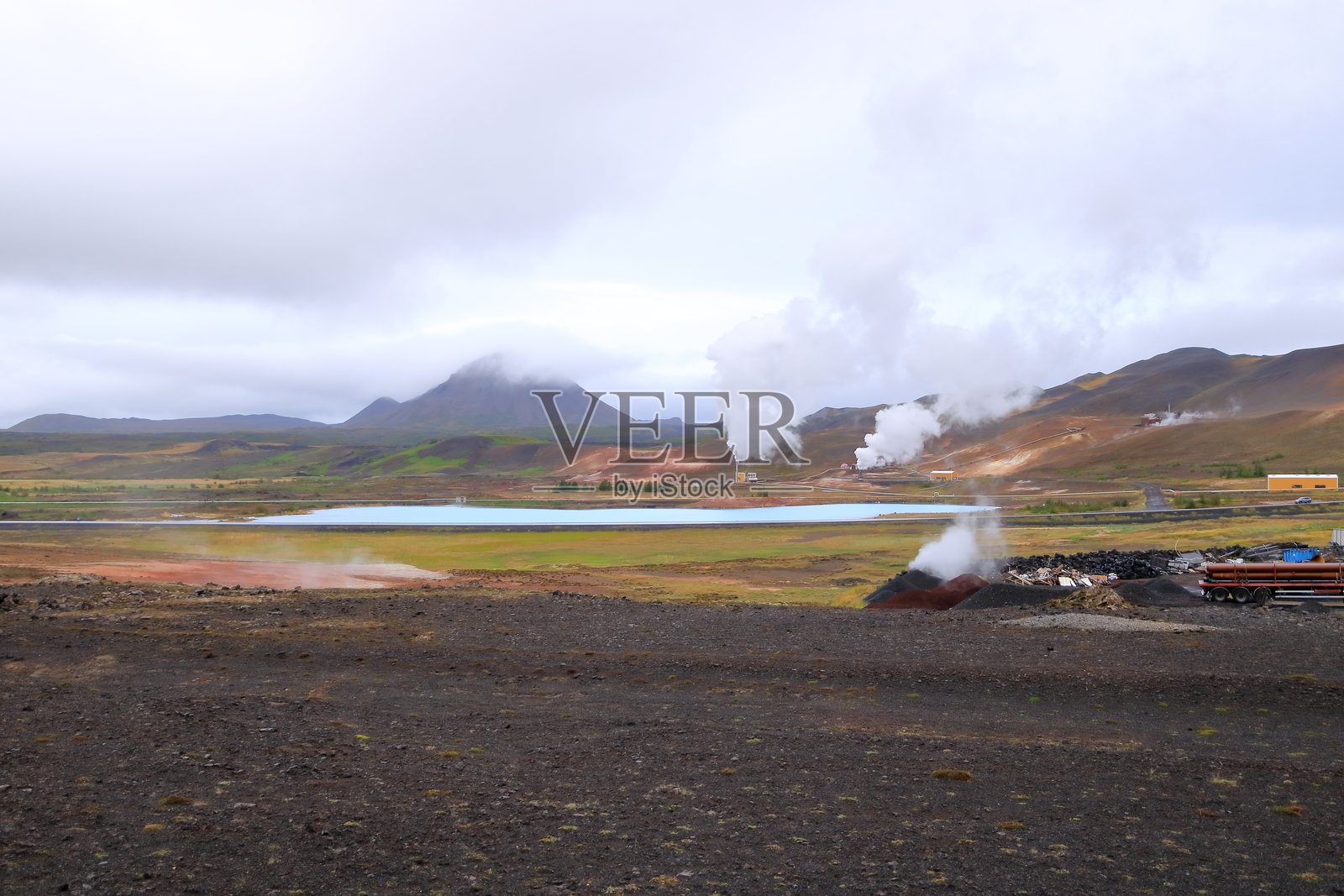 冰岛地热工业,可再生能源,米湖地区的比亚马尔弗拉格照片摄影图片