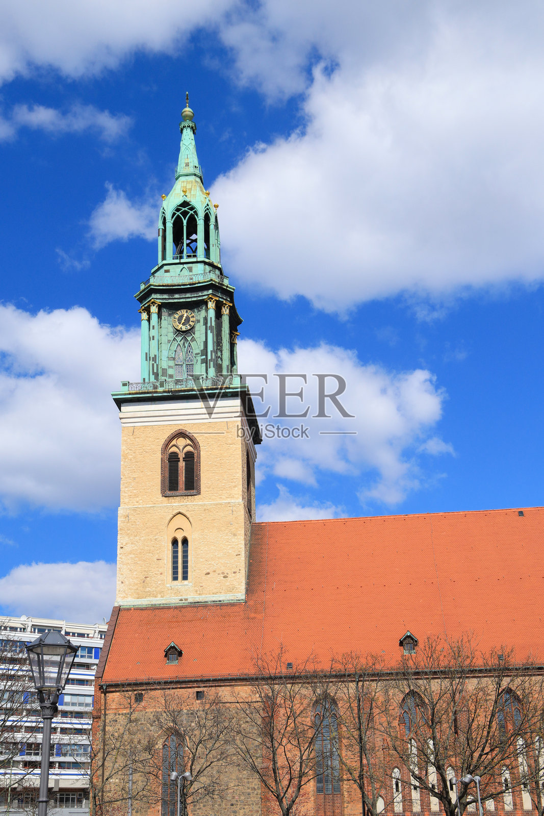 柏林亚历山大广场上的圣玛丽教堂 - 德国照片摄影图片