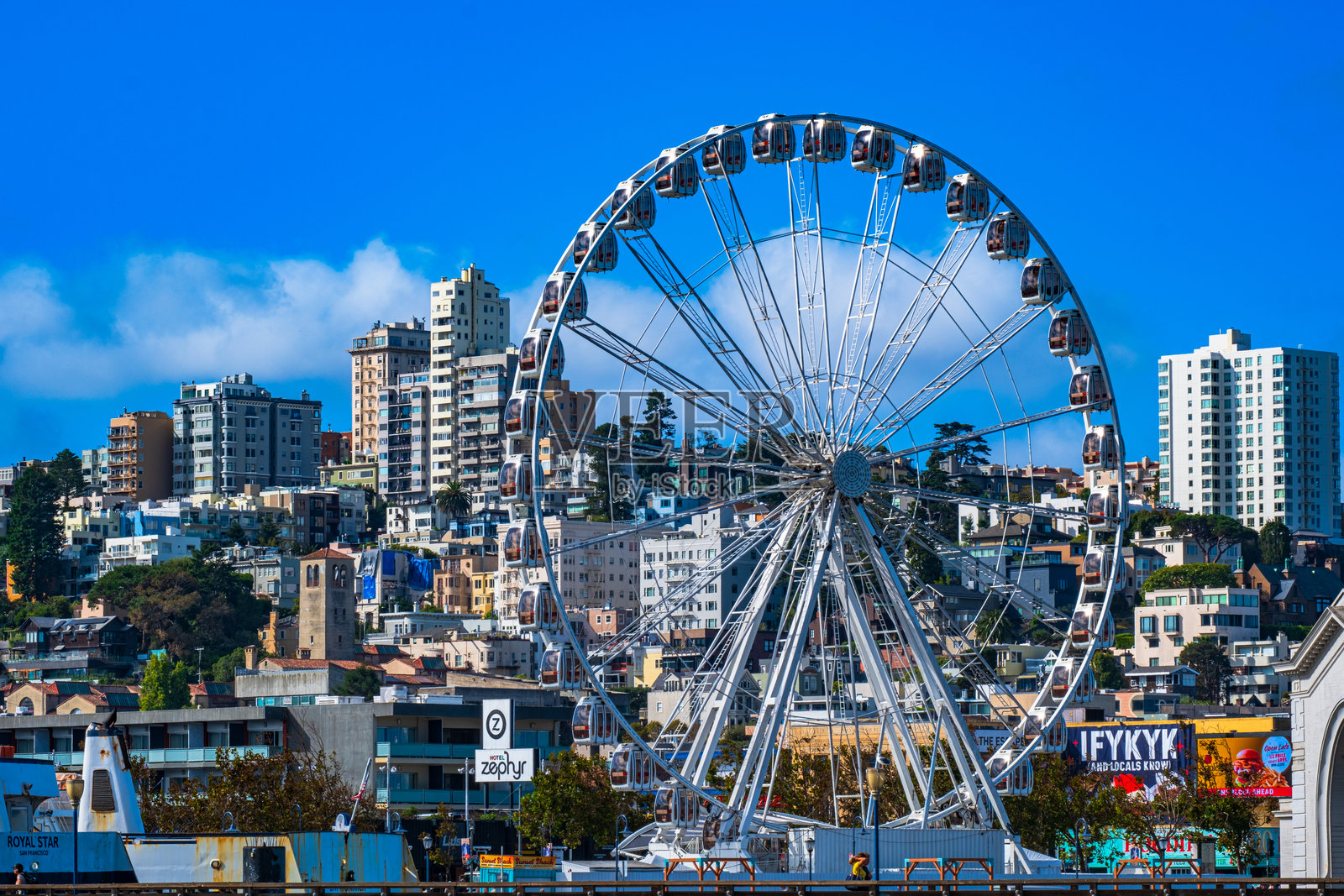 旧金山渔人码头的美丽一天，加利福尼亚州，美国。照片摄影图片