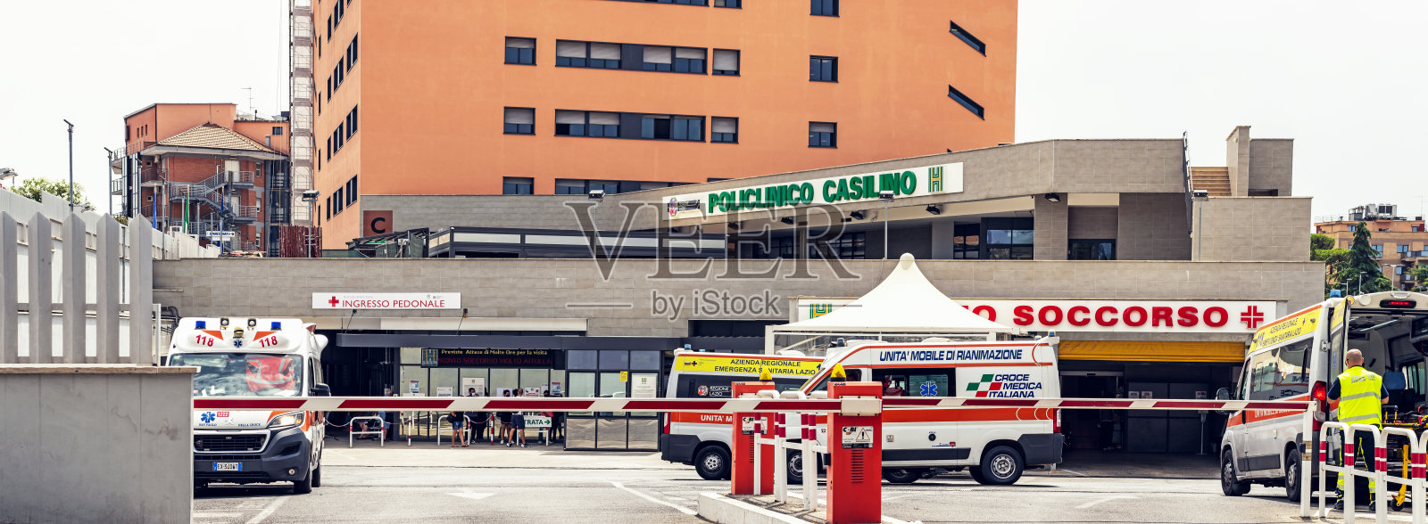 罗马综合医院的卡西利诺多功能诊所急诊入口,拉齐奥,意大利照片摄影图片