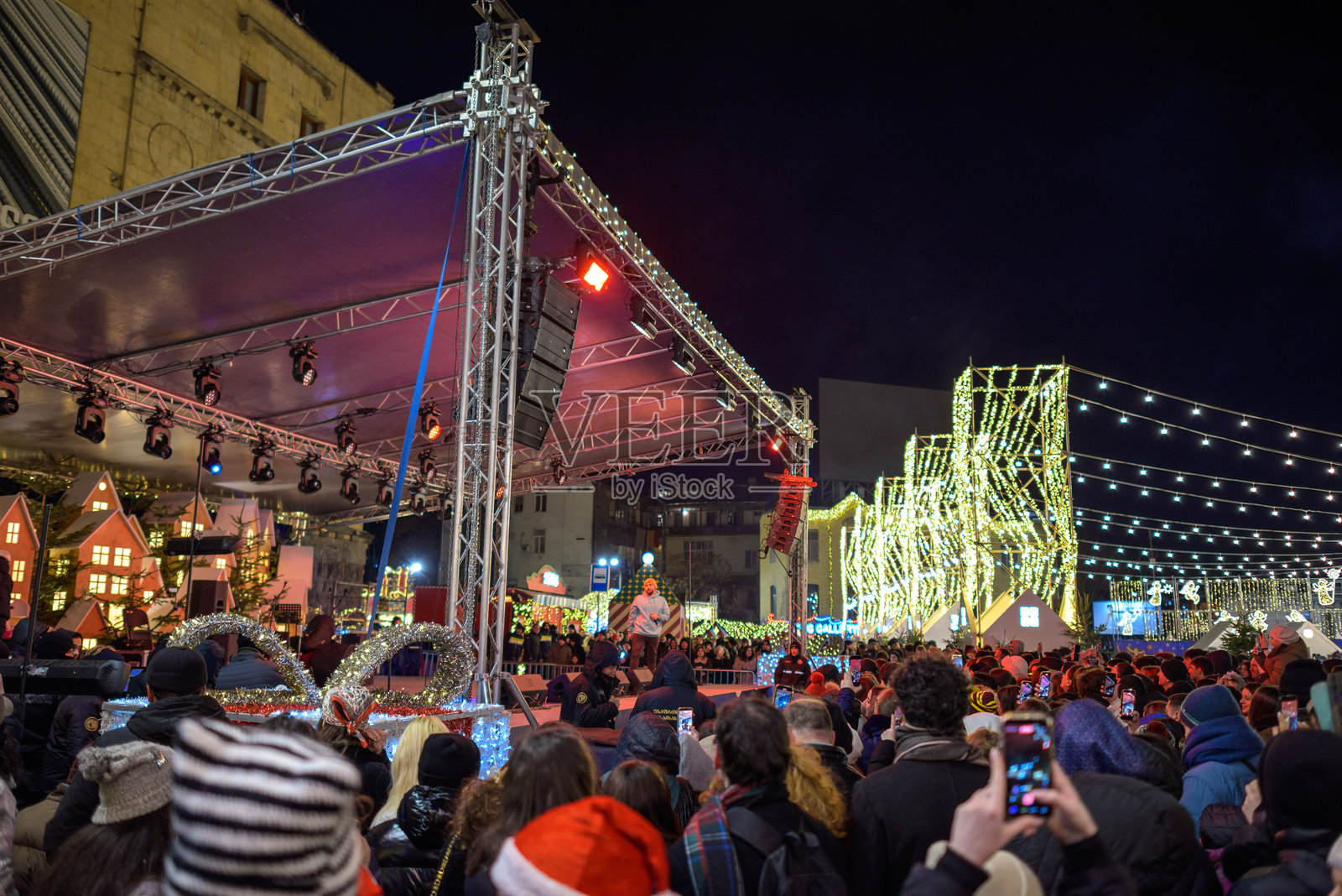 格鲁吉亚首都第比利斯的传统圣诞市集和村庄照片摄影图片