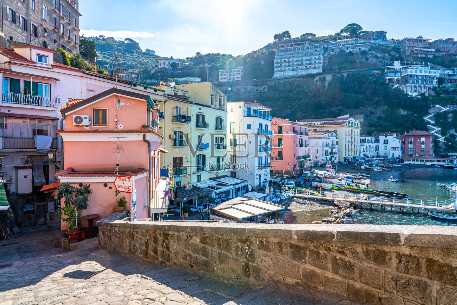 意大利索伦托海滩的风景照片摄影图片