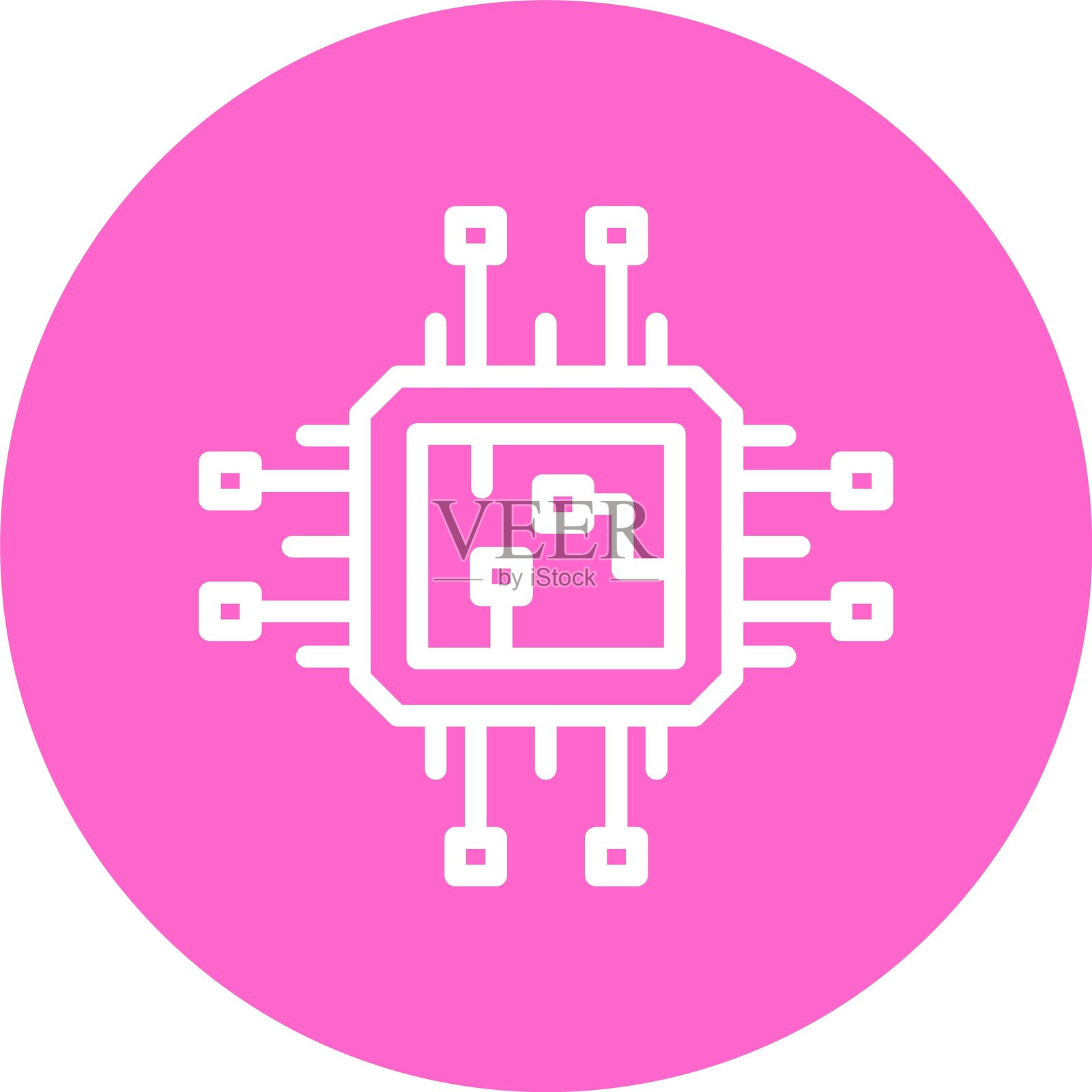 处理器生产线多色圆圈插画图片素材