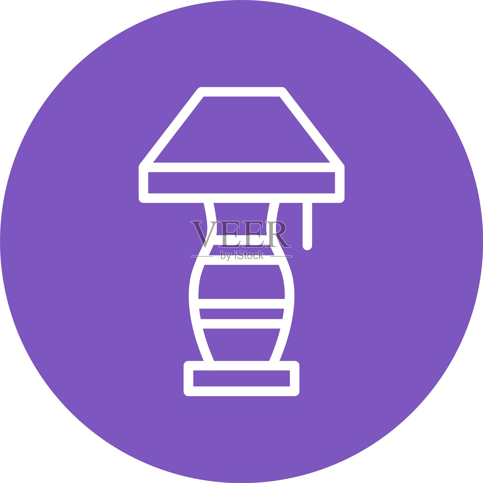 台灯线条彩色圆圈插画图片素材