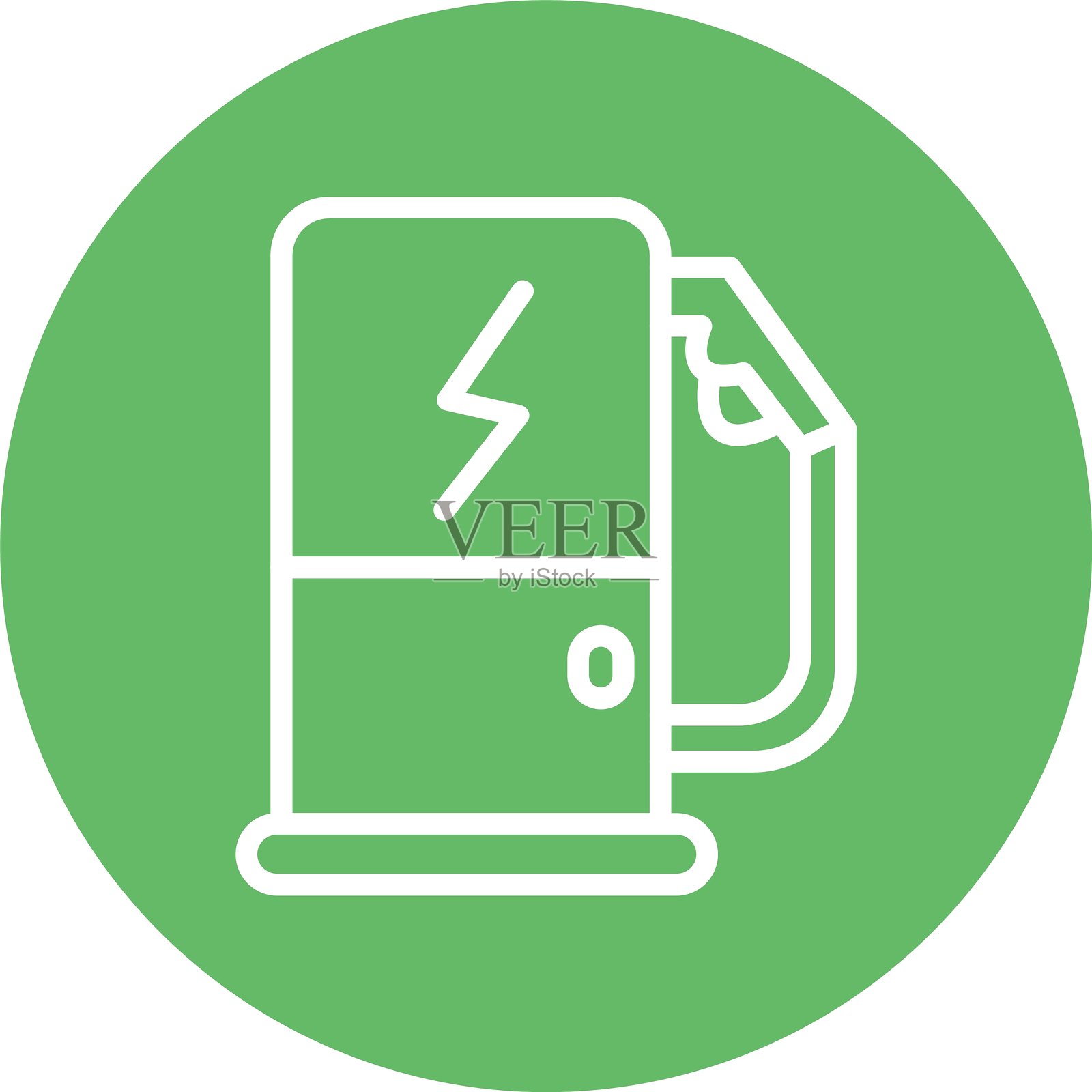 充电站彩色线条圆圈插画图片素材