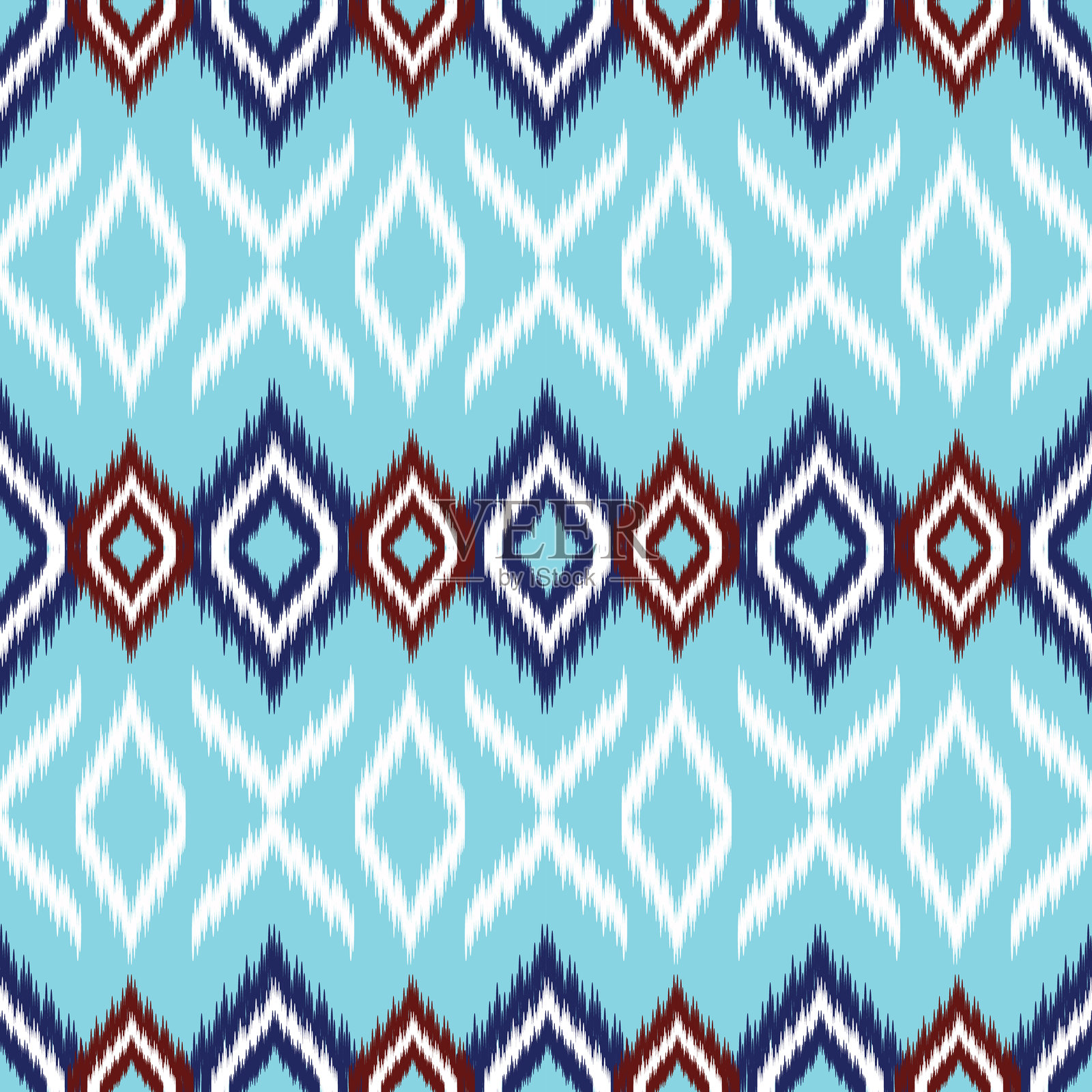 浅蓝色背景上的蓝白棕抽象几何图案插画图片素材