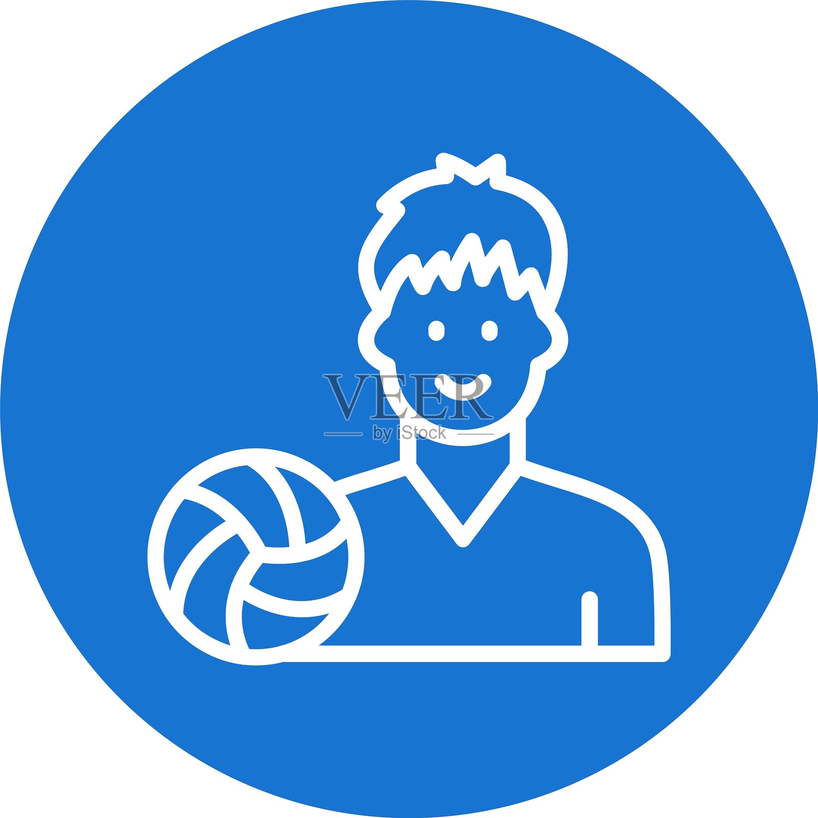 排球线彩色圆圈插画图片素材