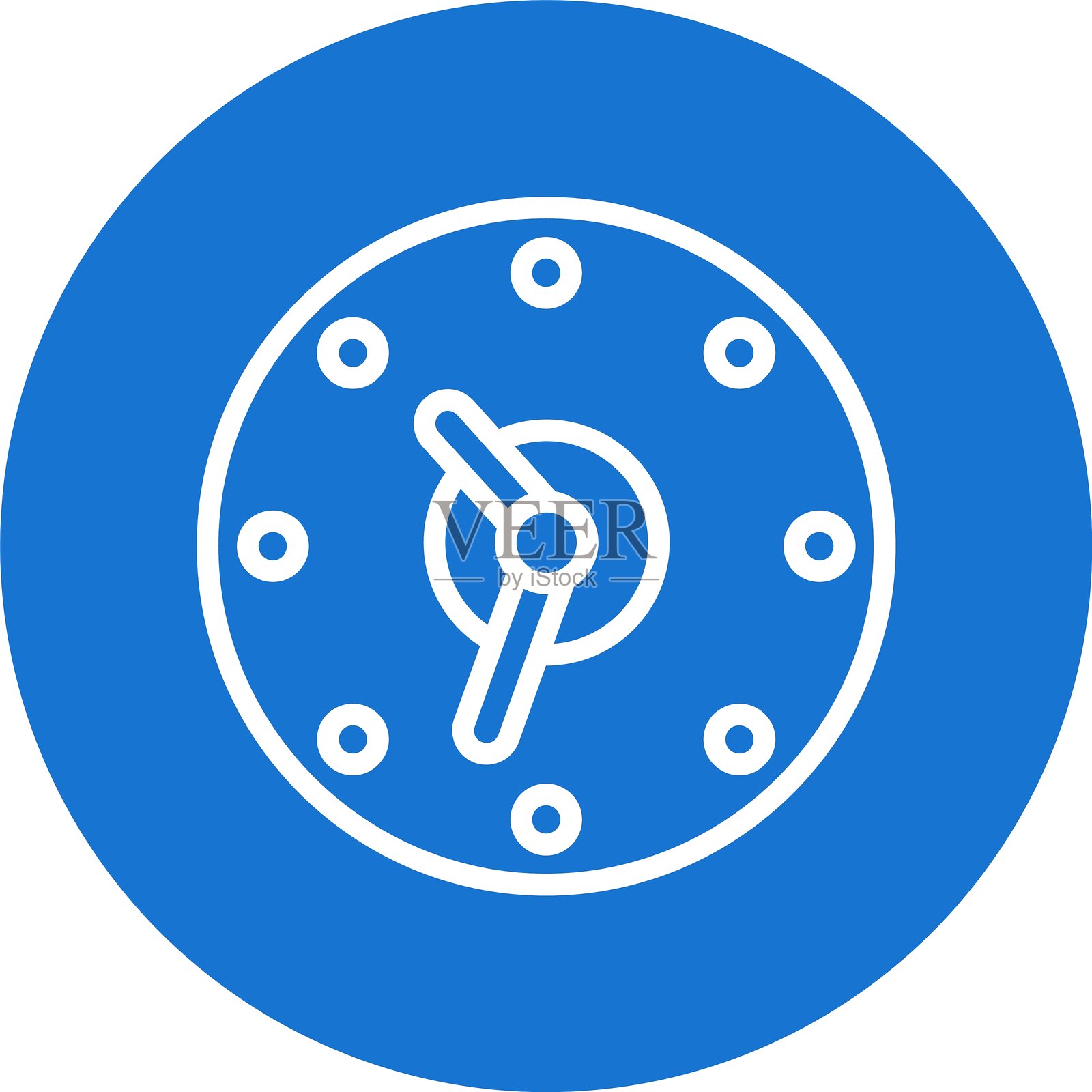 彩色圆形时钟线条插画图片素材