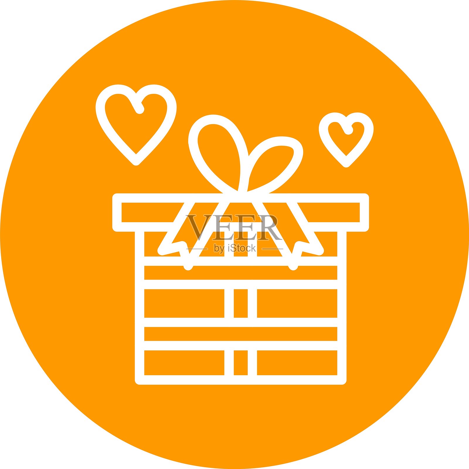 彩色圆形礼物线条插画图片素材