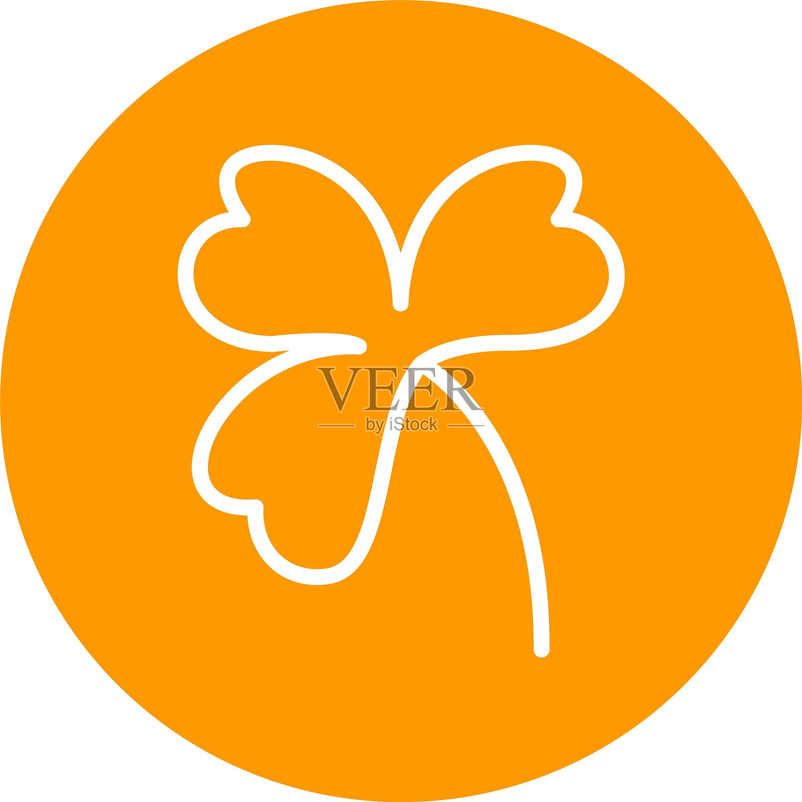 三叶草彩色圆圈线条插画图片素材