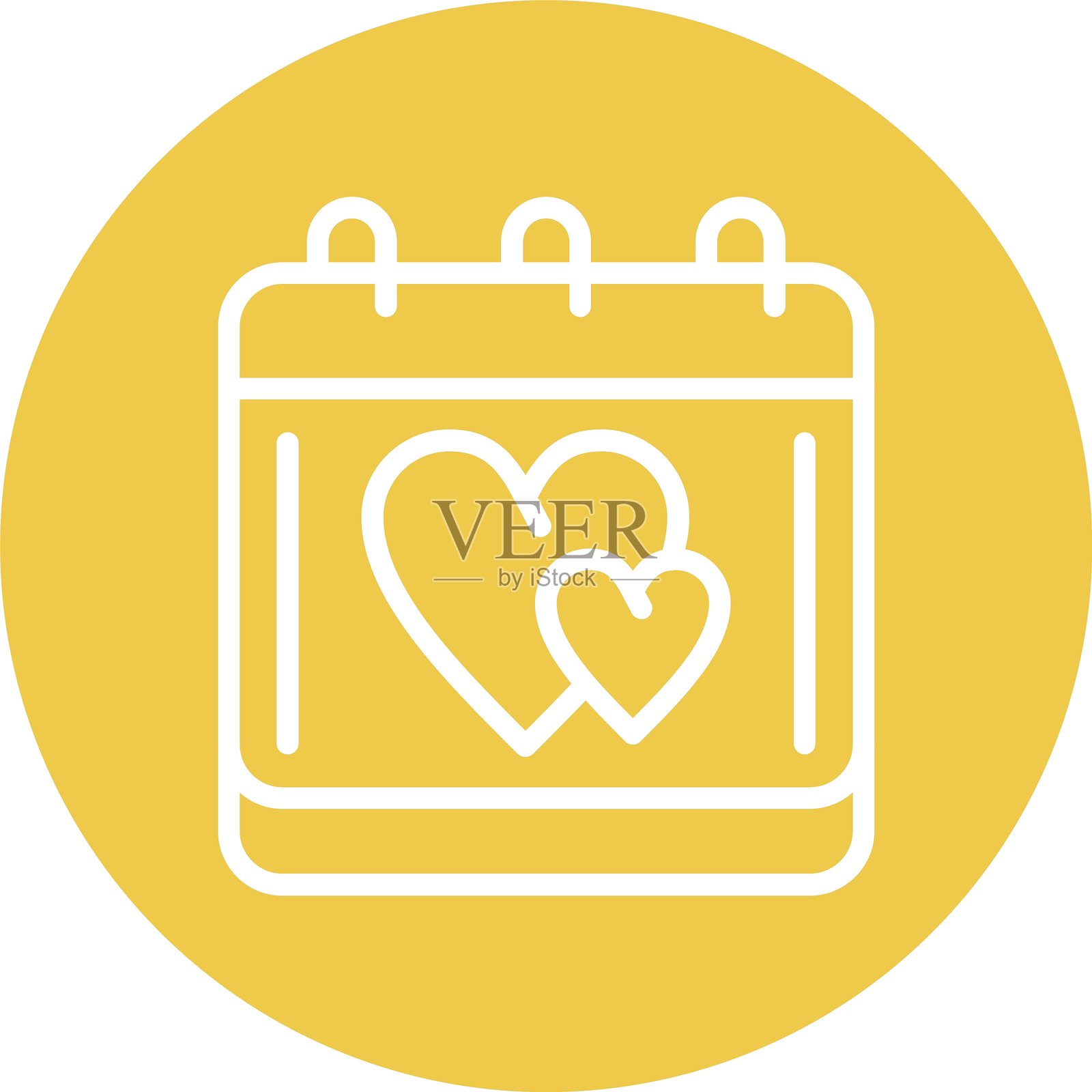 日历彩色圆圈线条插画图片素材