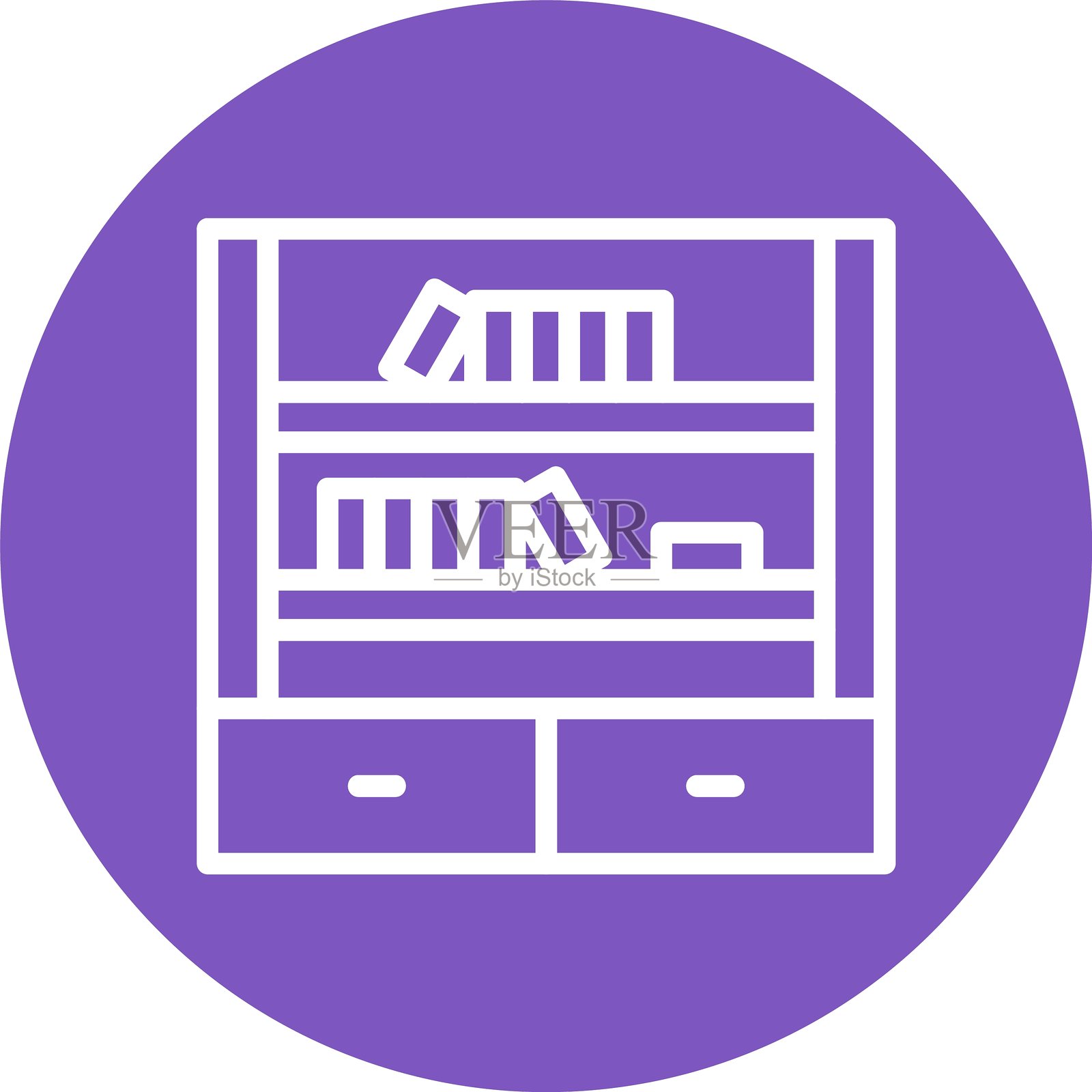 书架线条多色圆形插画图片素材