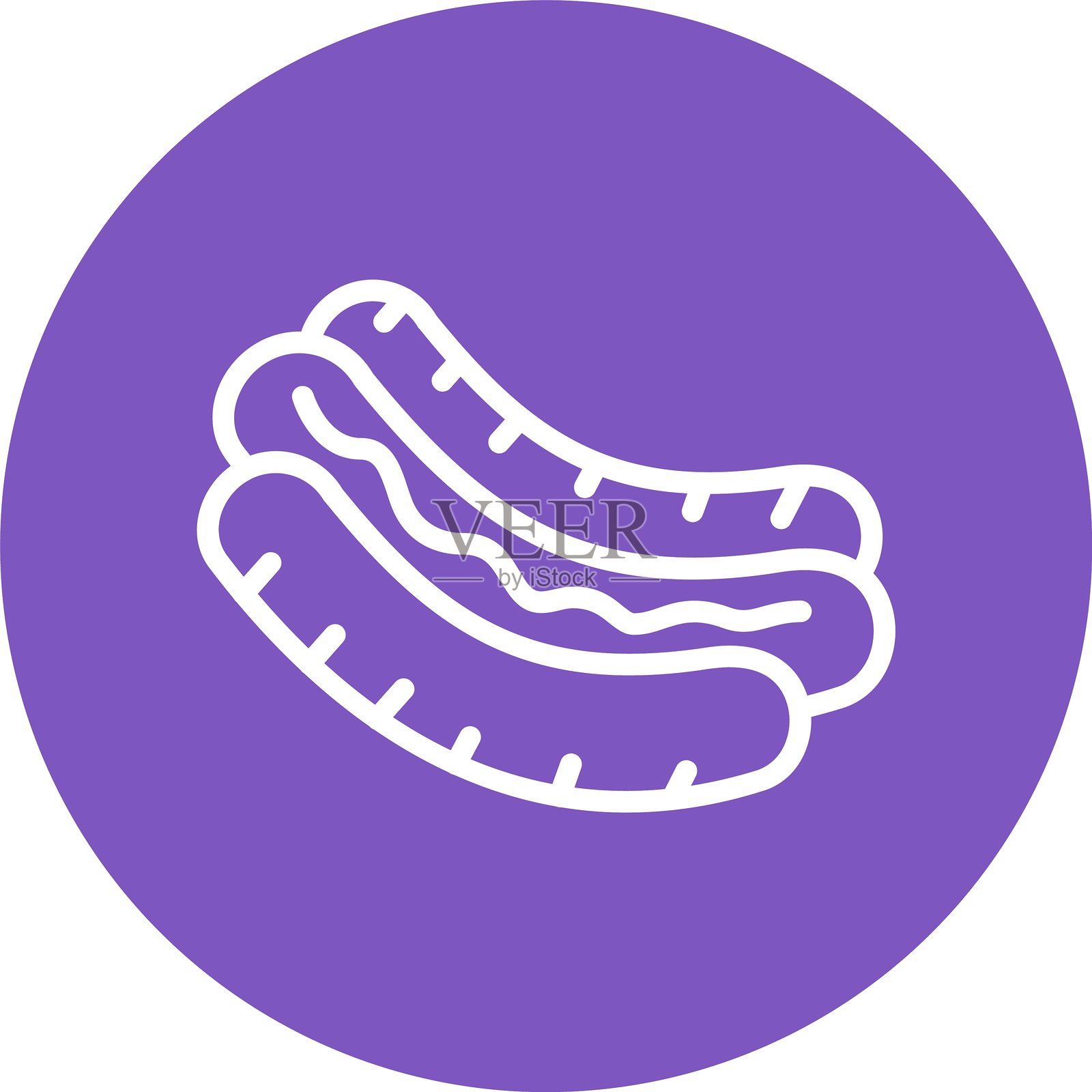 热狗彩色圆圈队列插画图片素材