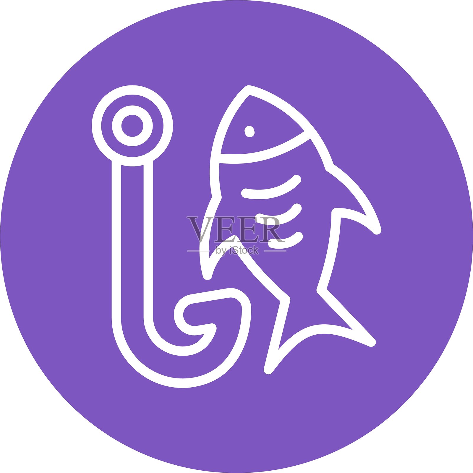 钓鱼线彩色圆圈插画图片素材