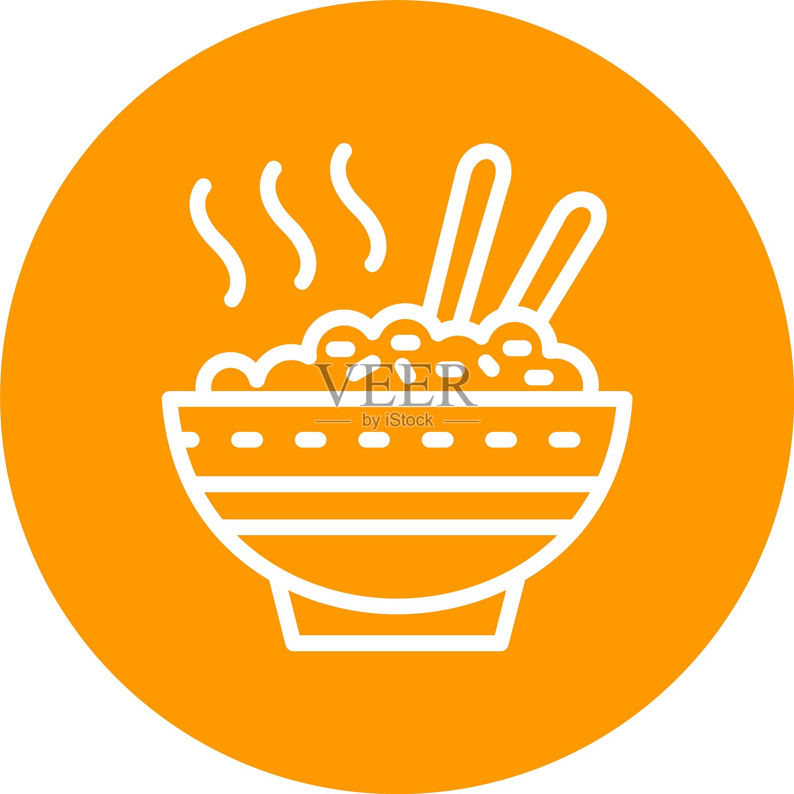 彩色圆形稻米线条插画图片素材