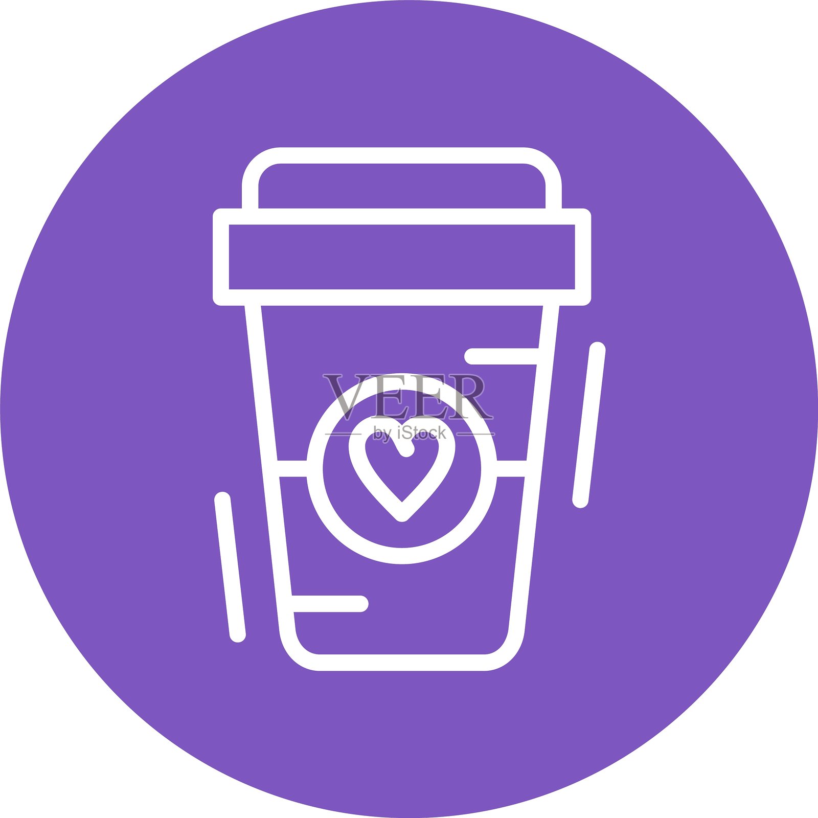 咖啡线条彩虹圆插画图片素材