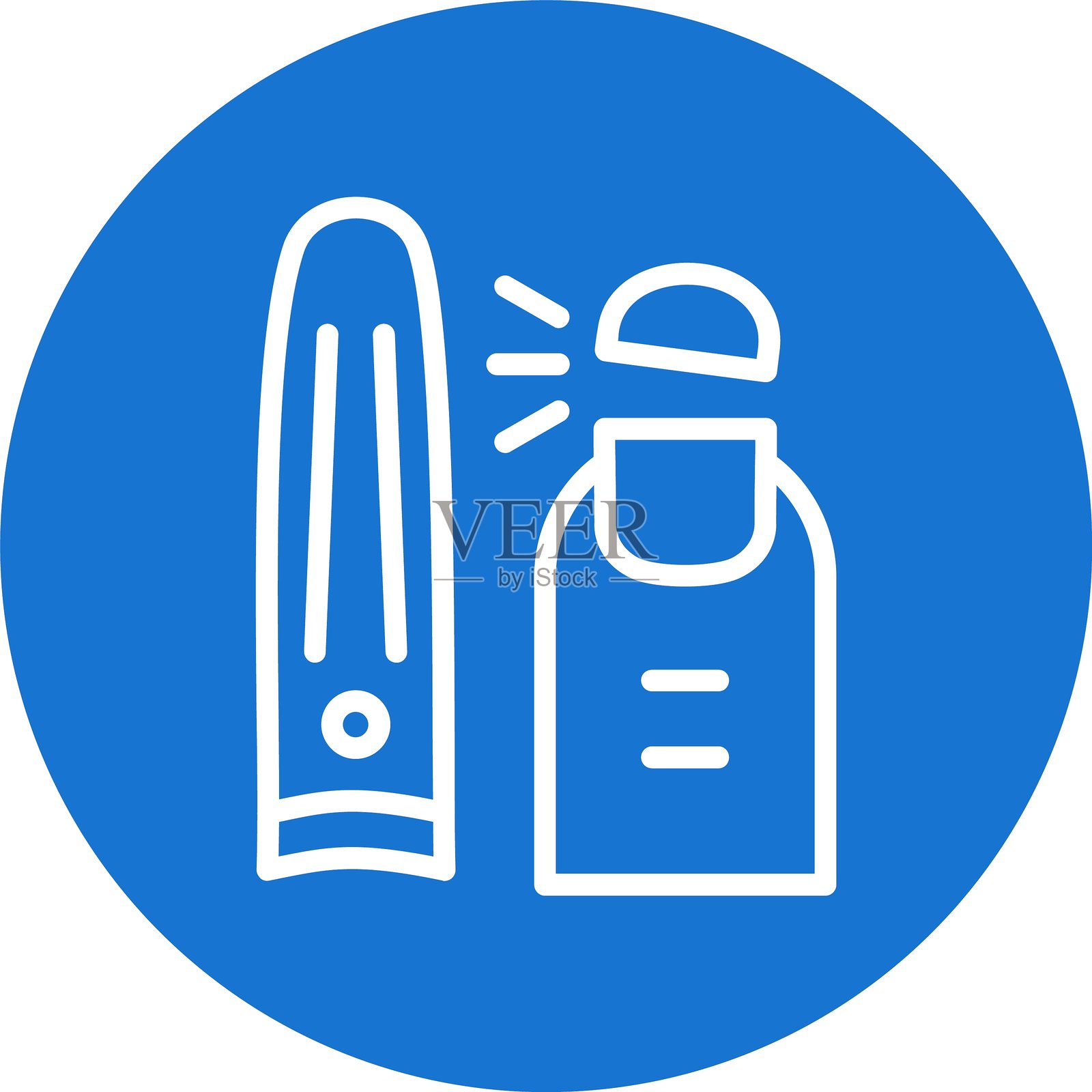 指甲剪线彩色圆圈插画图片素材