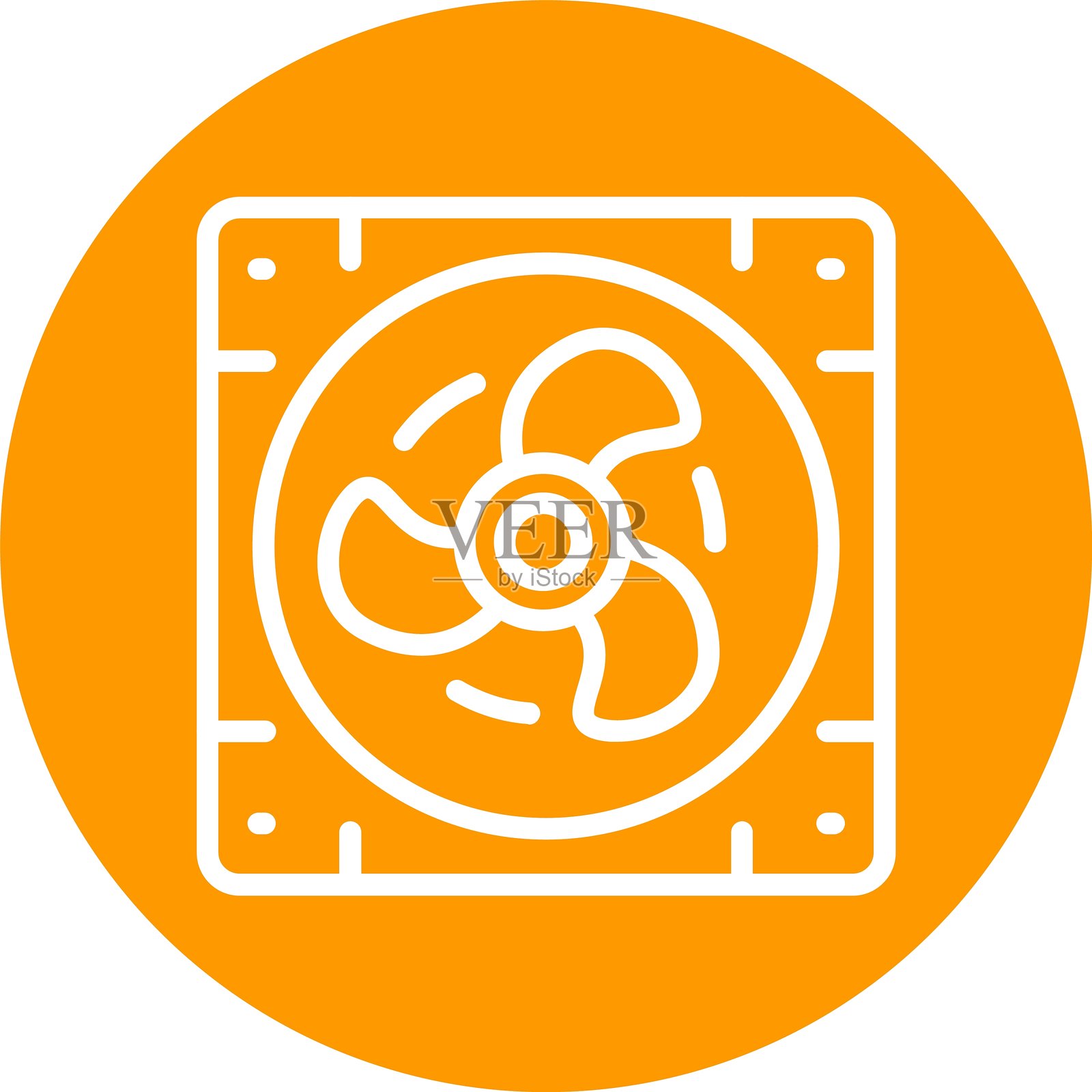 风扇线条多色圆圈插画图片素材