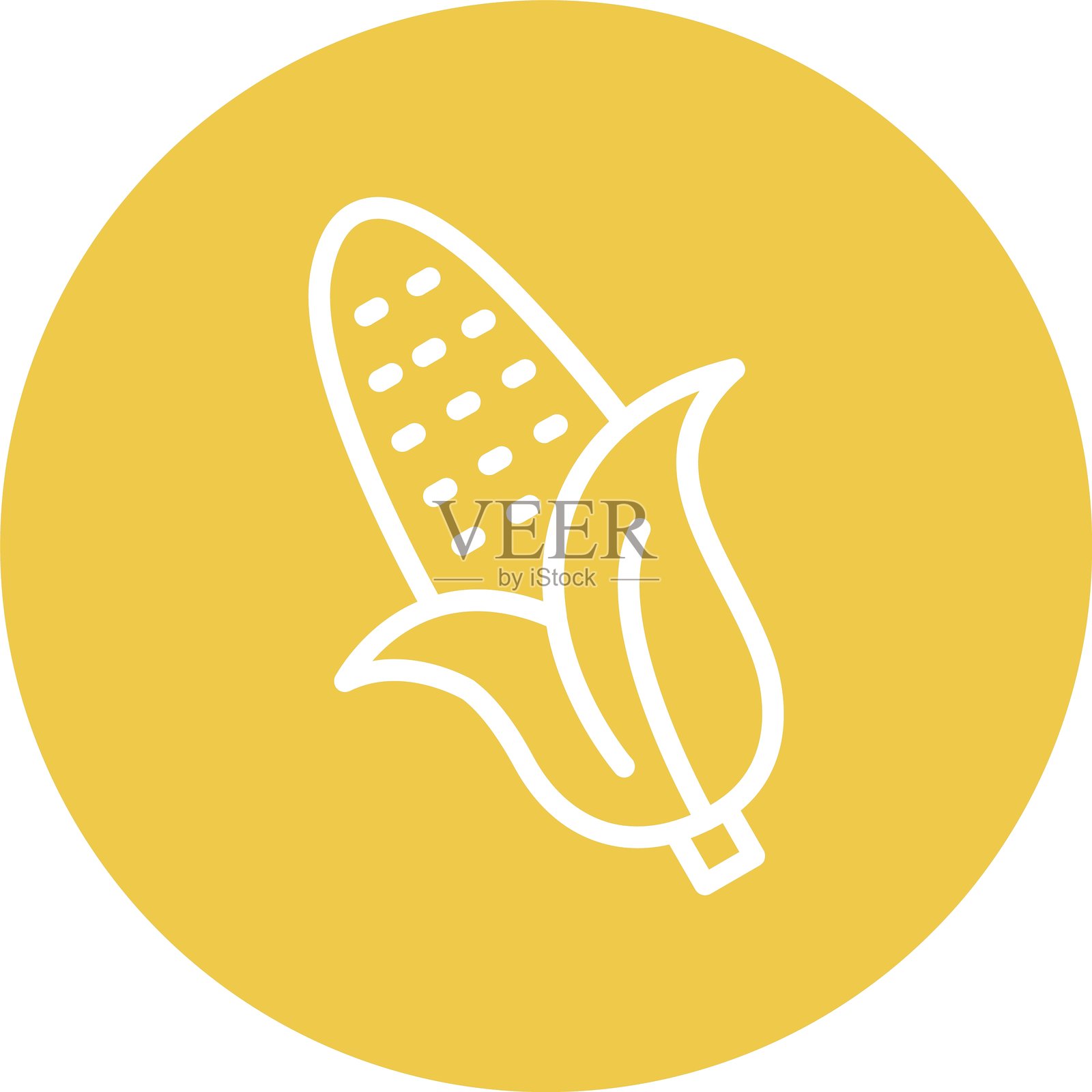 玉米彩色圆圈线条插画图片素材