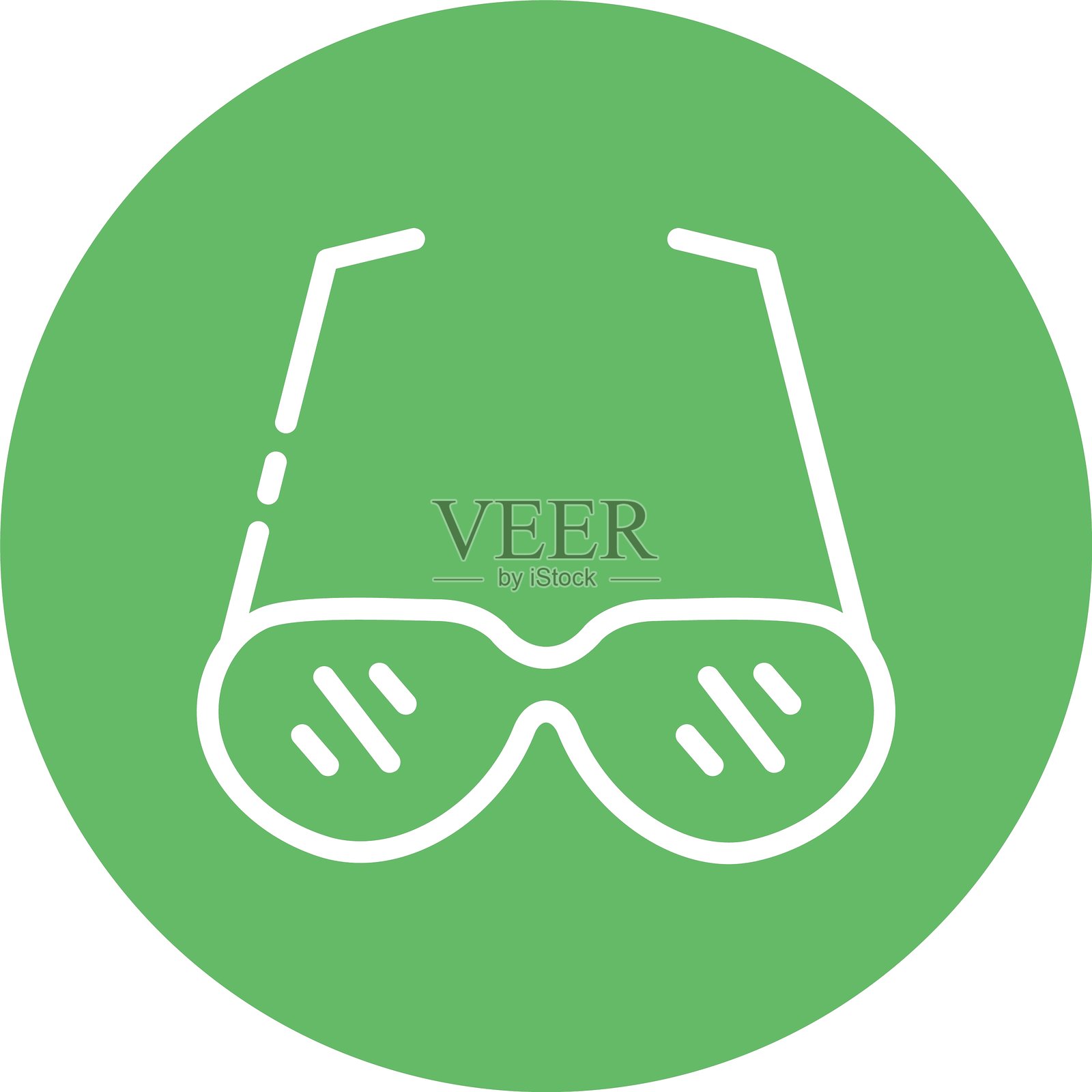 太阳镜线条多色圆插画图片素材