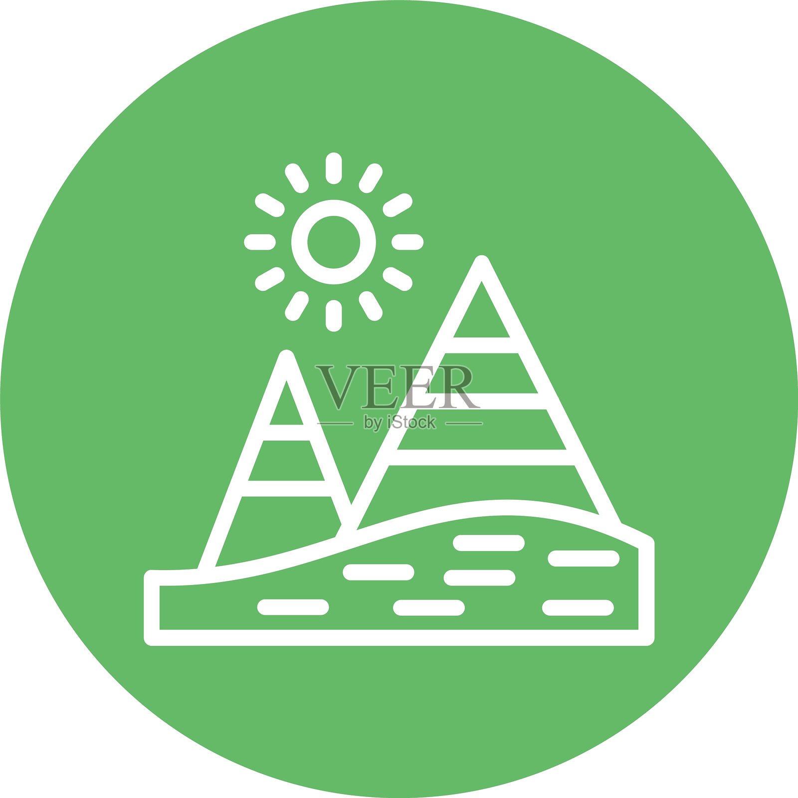 彩色圆圈金字塔线条插画图片素材