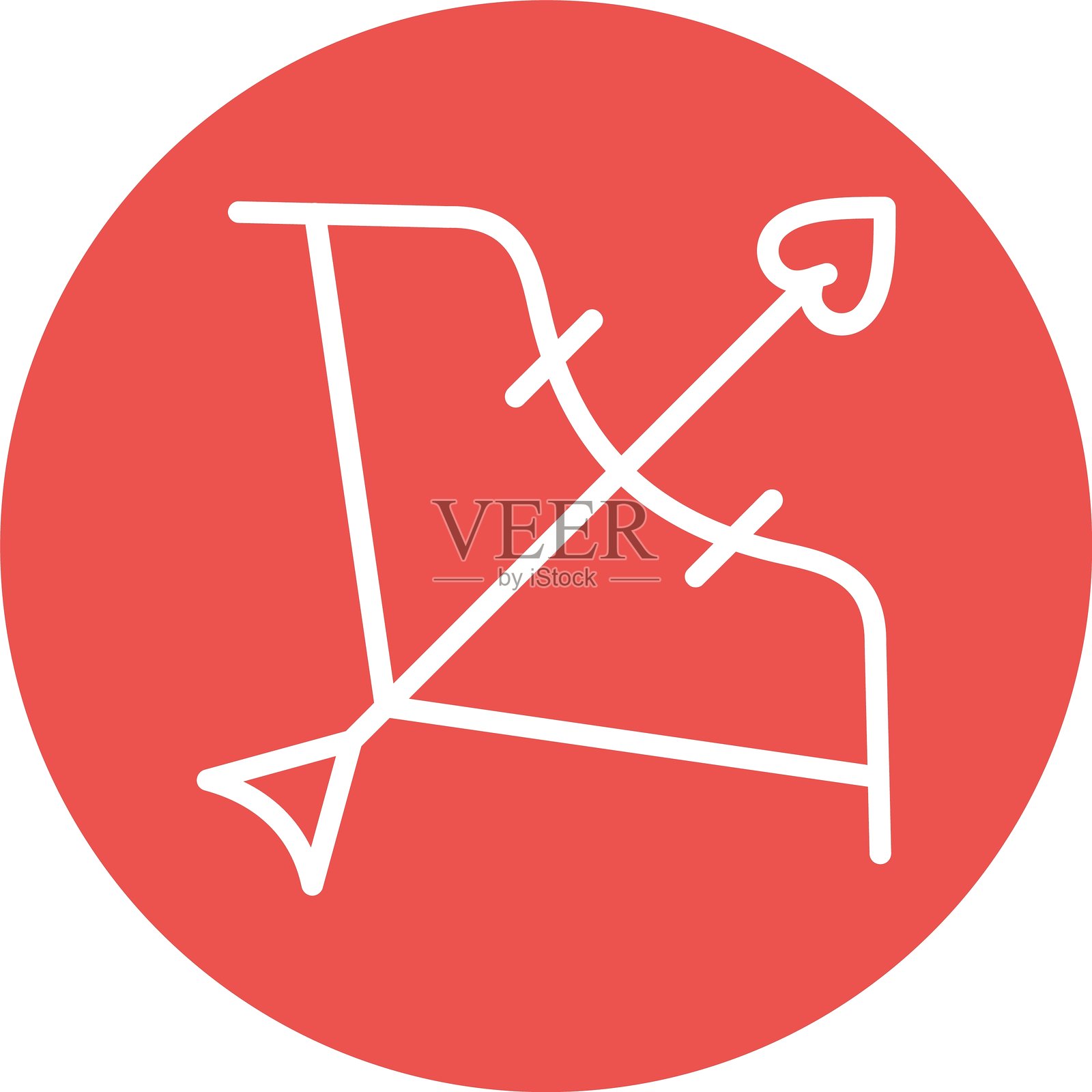 丘比特弓线多彩圆圈插画图片素材