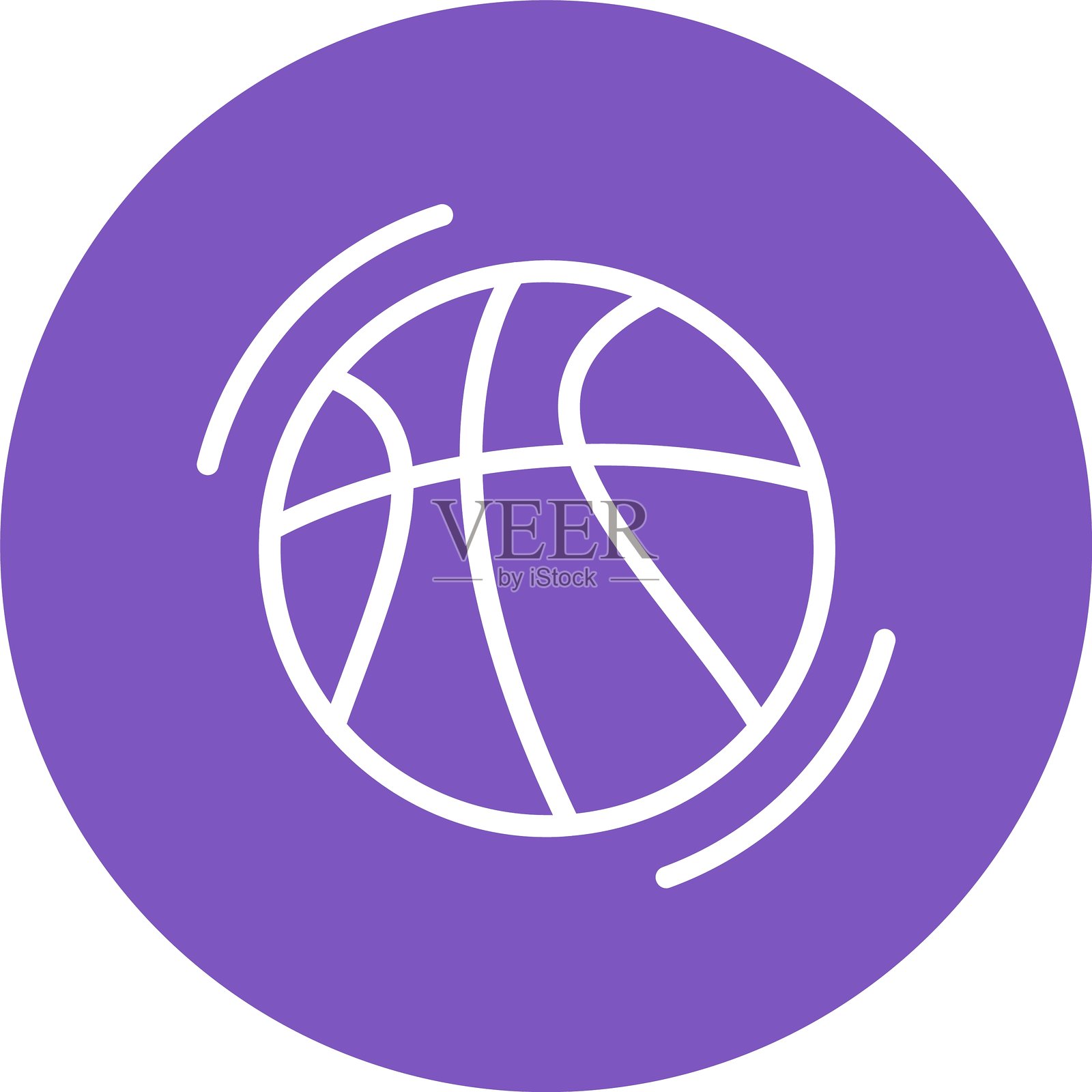 彩色线条构成的篮球线圆圈插画图片素材