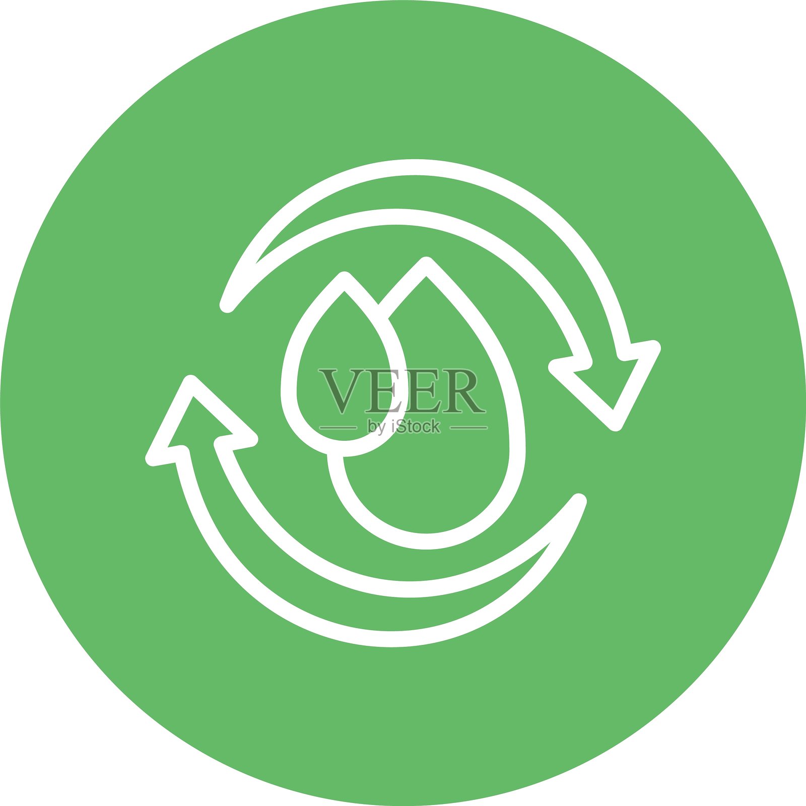 循环水线彩色圆圈插画图片素材