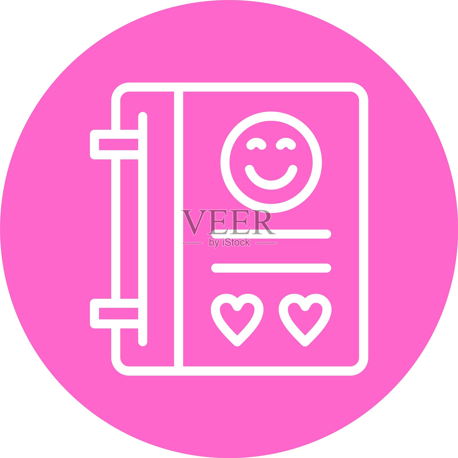 日记线条多色圆圈插画图片素材