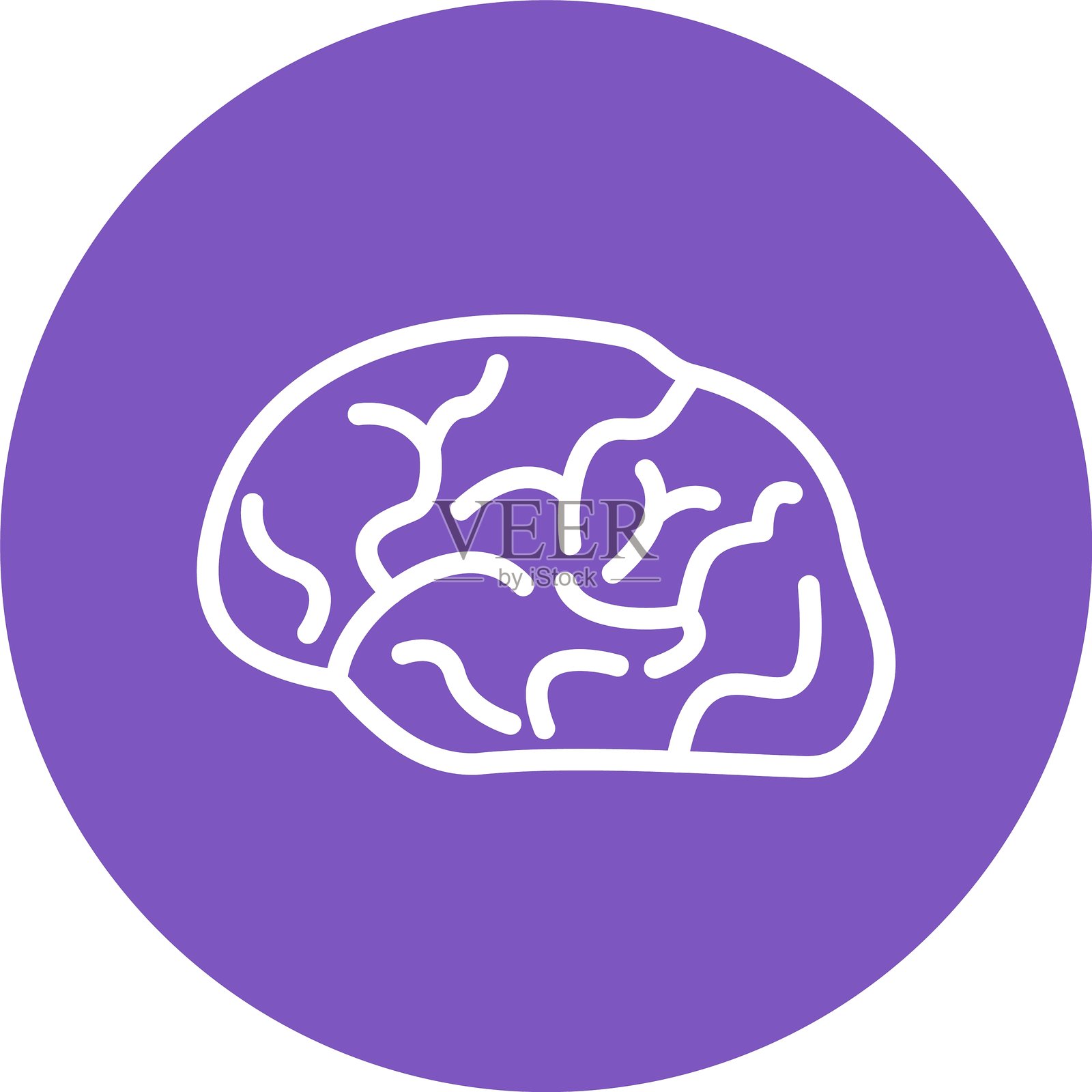 彩色圆圈大脑线条插画图片素材