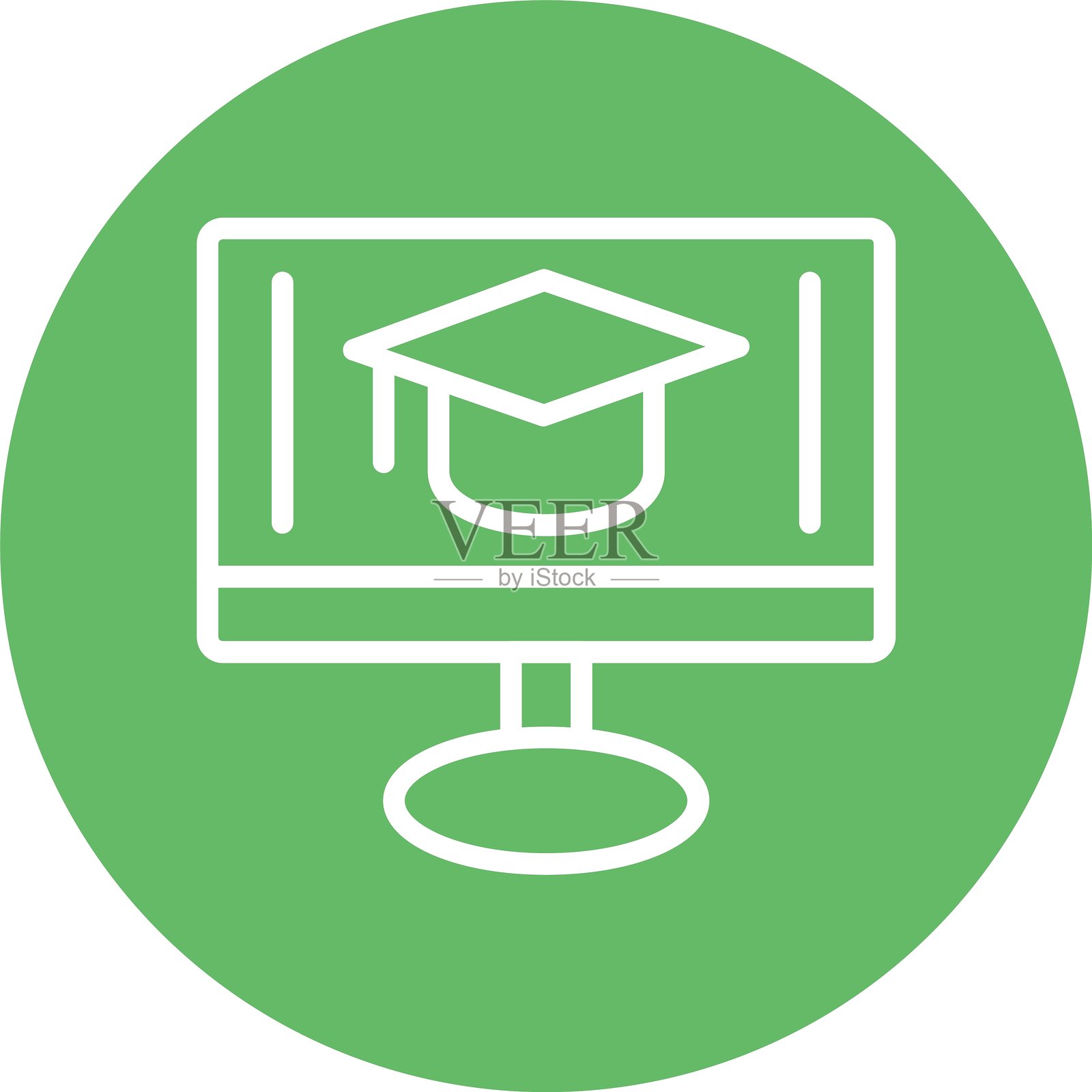 在线学习彩色圆圈线条插画图片素材